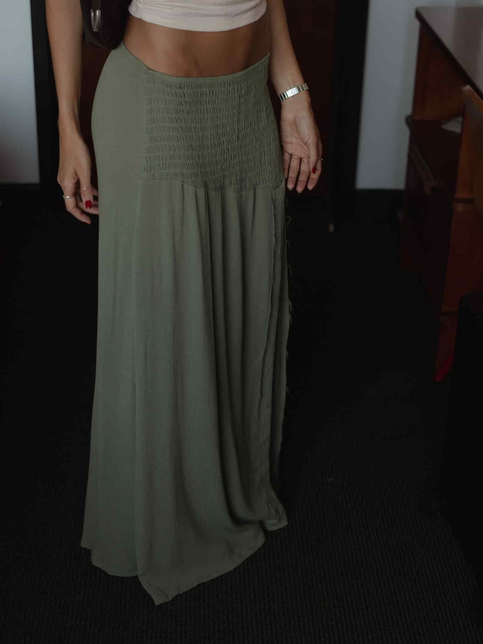 BOHO MAXI SKIRT - OLIVE - miniatura 1