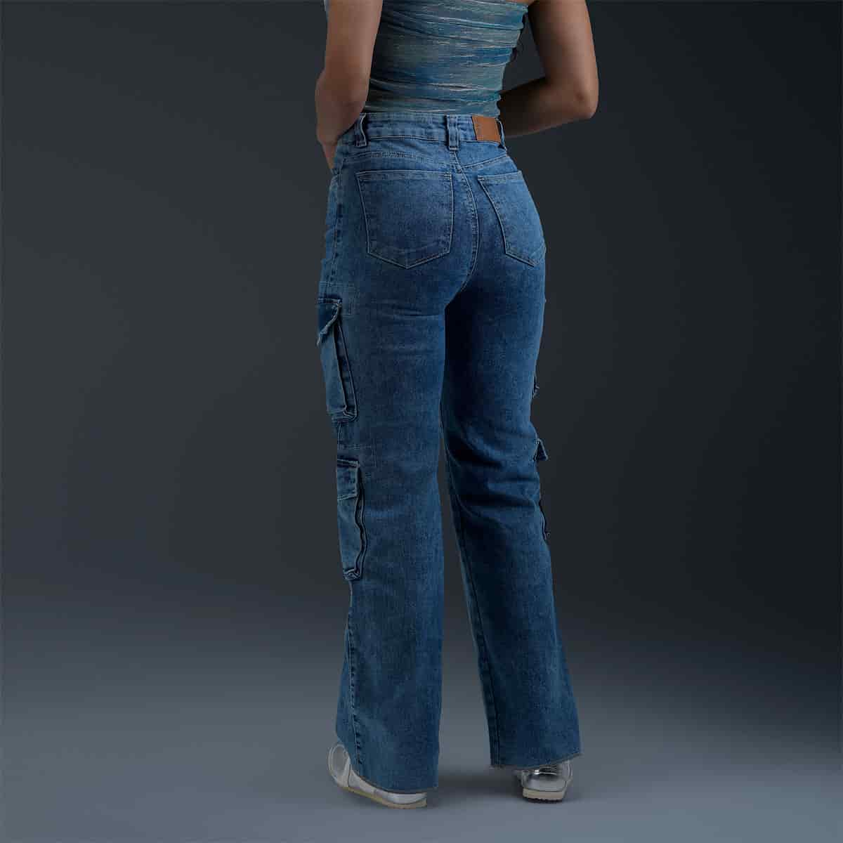 Jeans Cargo Azul Mujer - miniatura 2