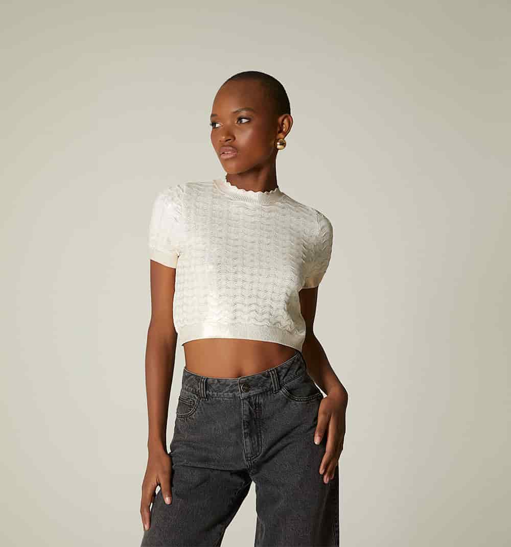 Blusa tejida efecto foil - miniatura 5