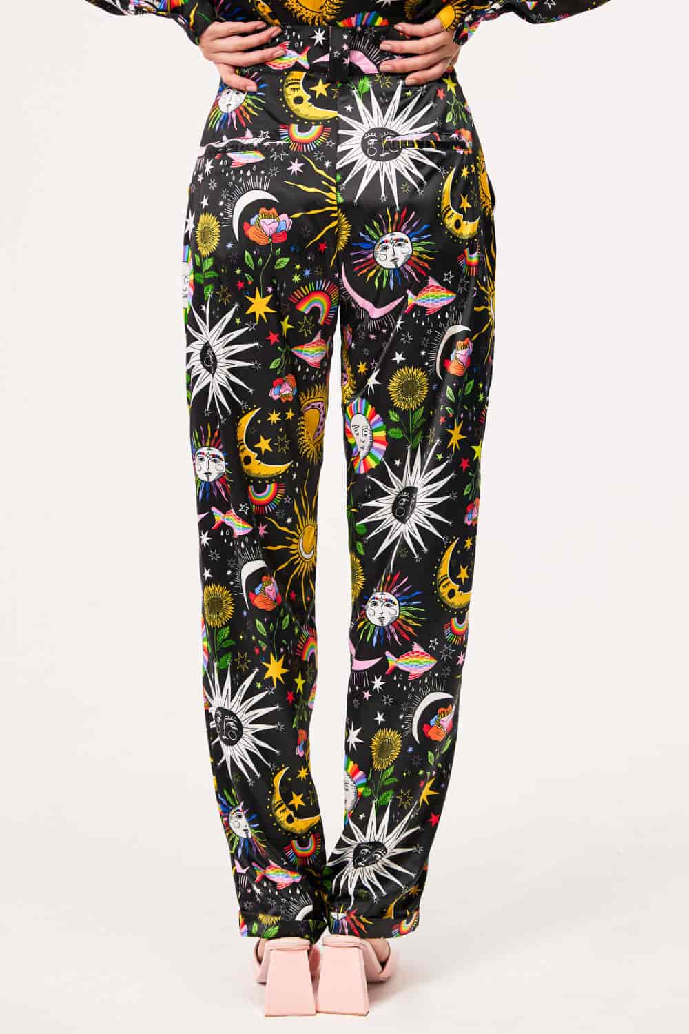 Pantalón Unisex / Estampado Madre Luna, Padre Sol Negro - miniatura 1
