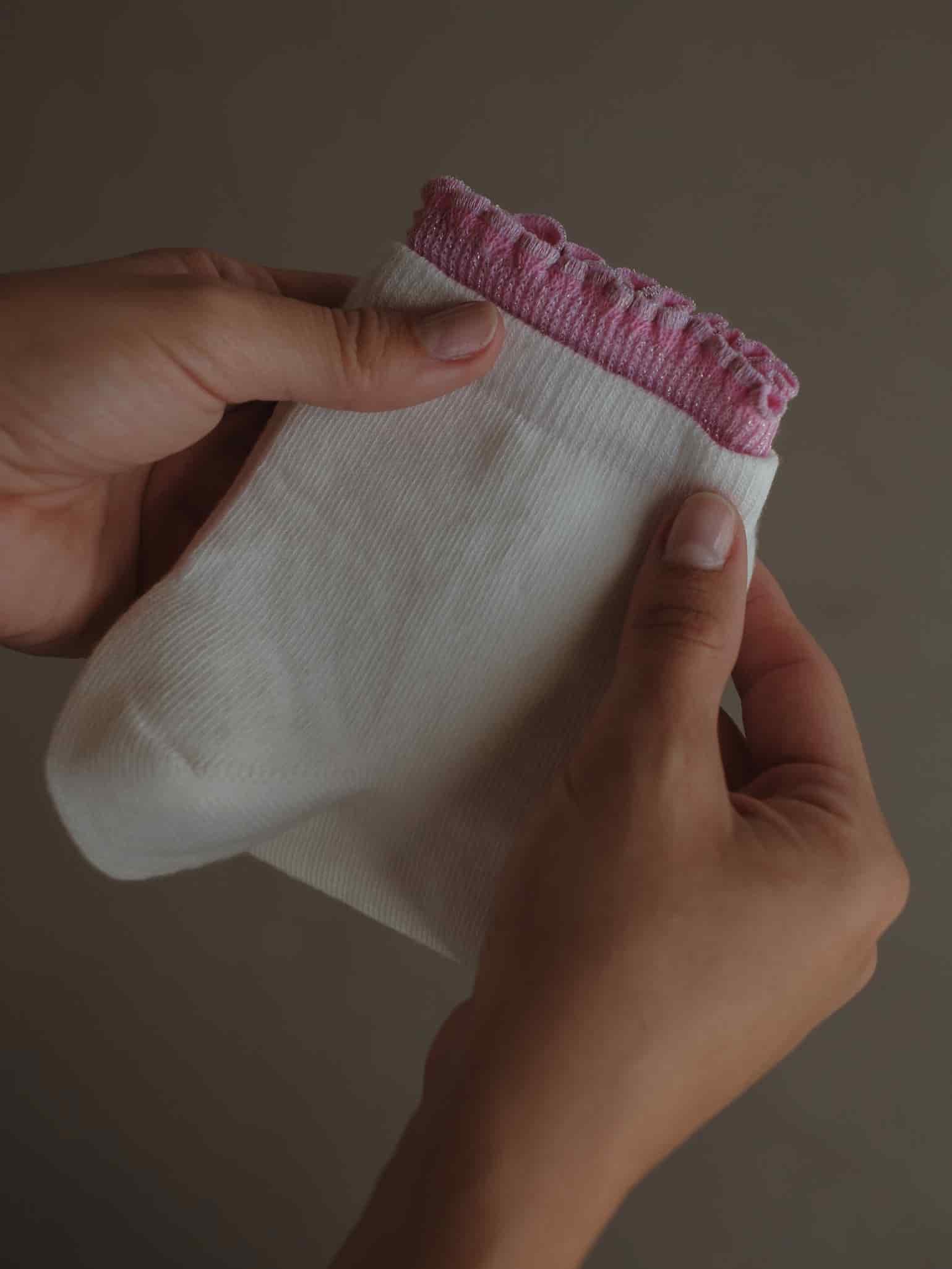 GIRLY LAYERING SOCKS - PINK ON WHITE - miniatura 1