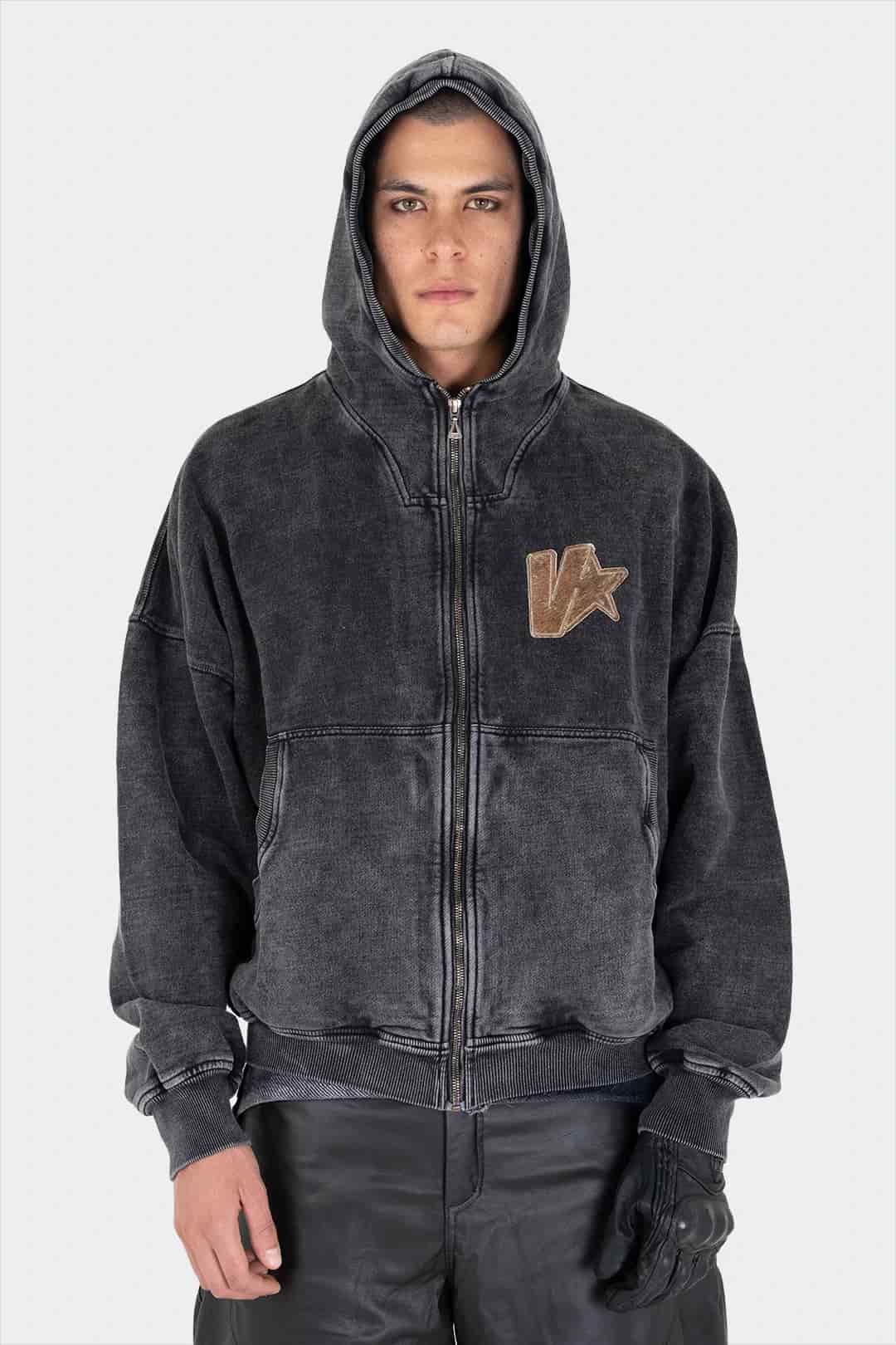 VENENO BUZO ZIPPER LEATHER COW - miniatura 1