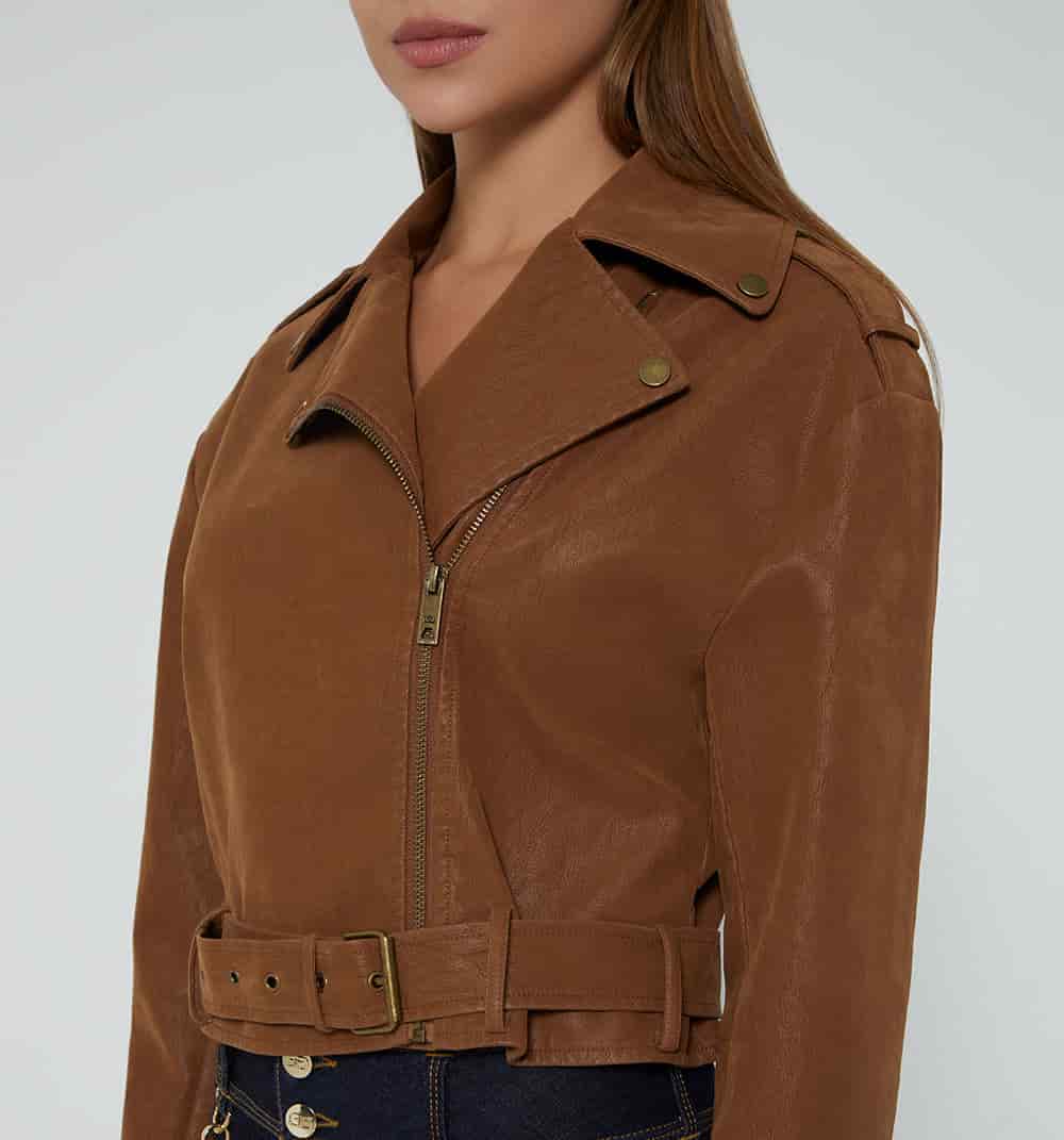 Chaqueta biker con cinturon - miniatura 14