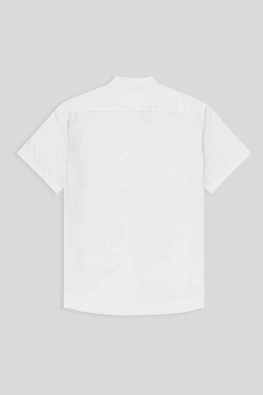 men’s linen shirt mao white mc basic - miniatura 2