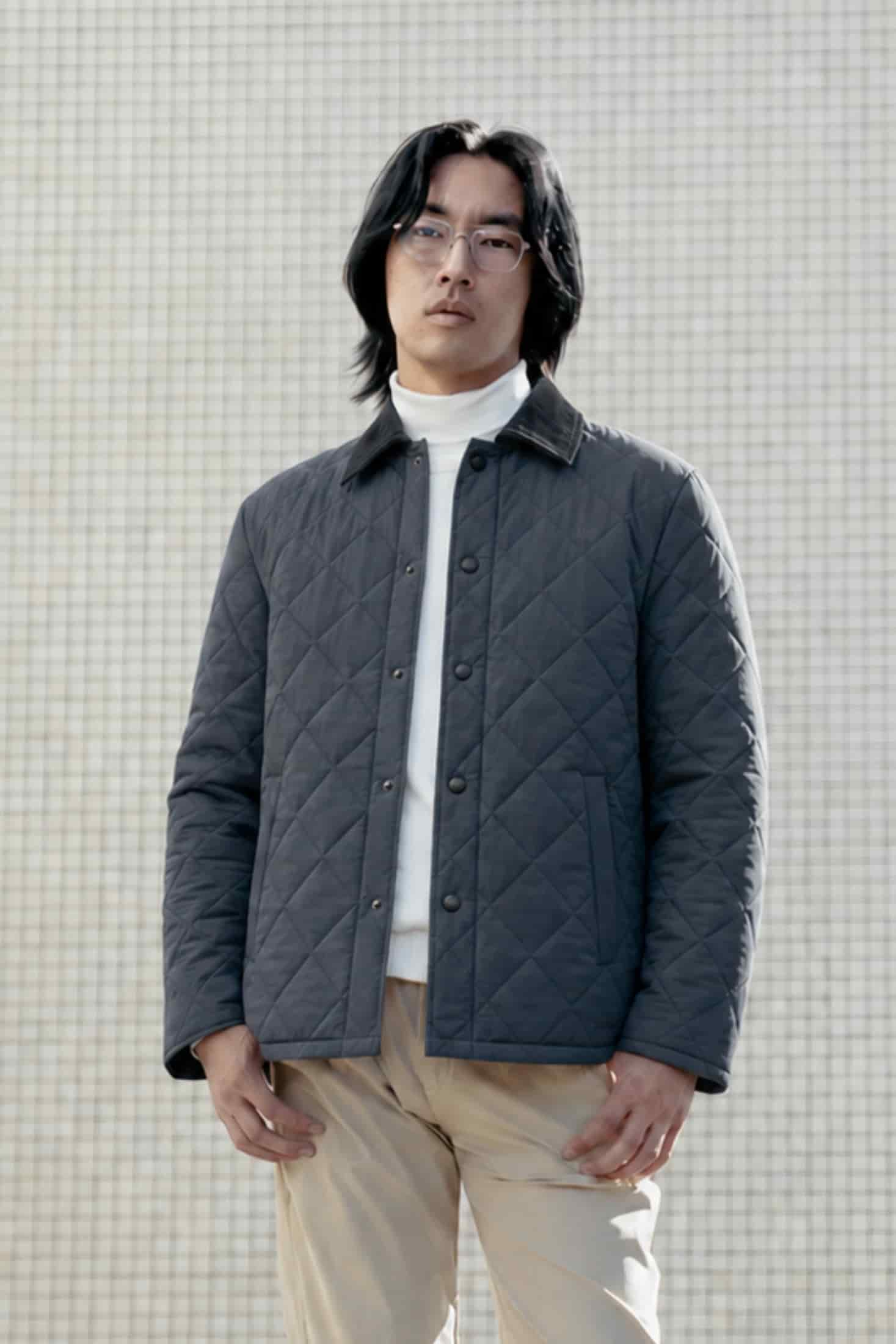 Chaqueta Alcolchada Rombos Gris - miniatura 1