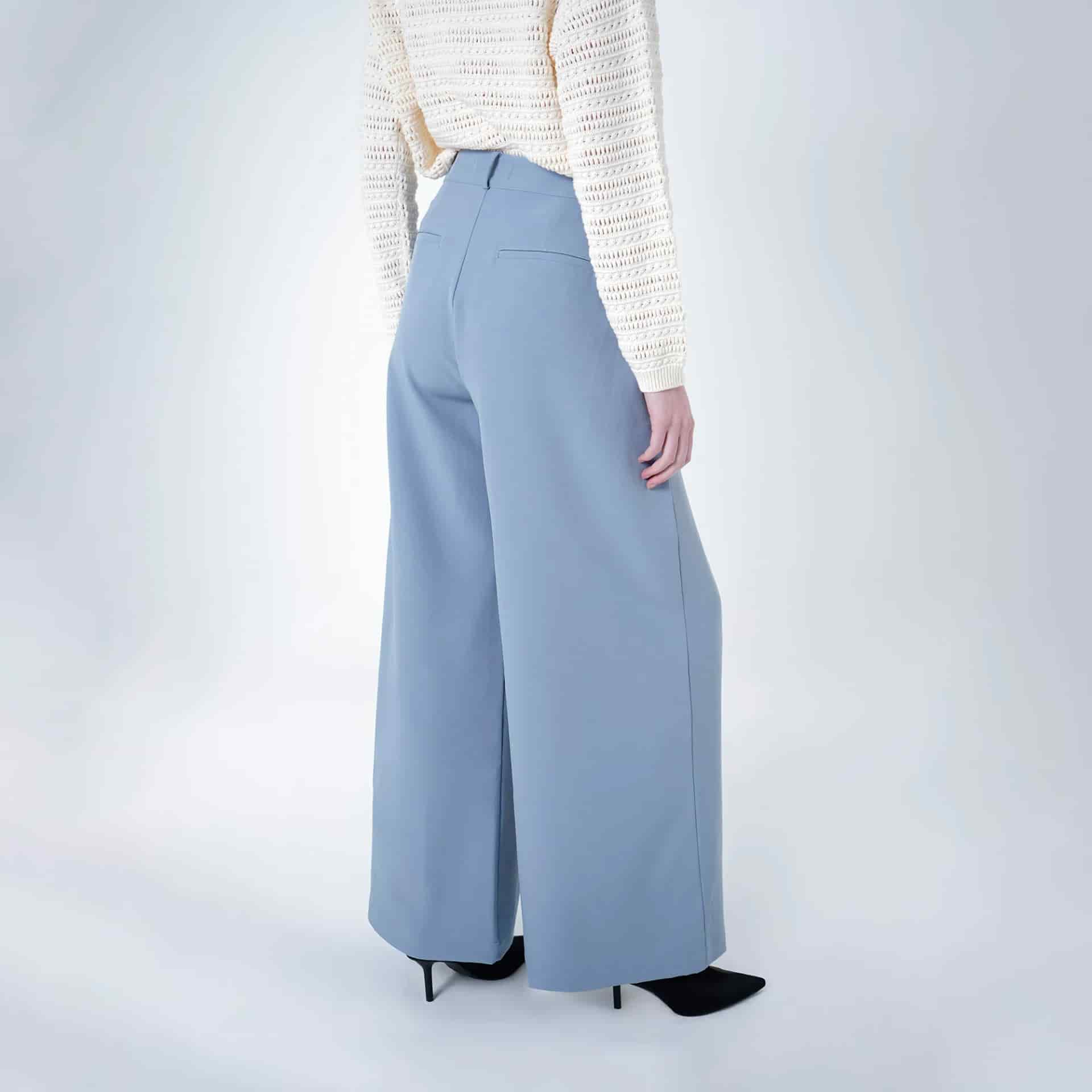 Pantalón palazzo elegante con prenses - miniatura 6
