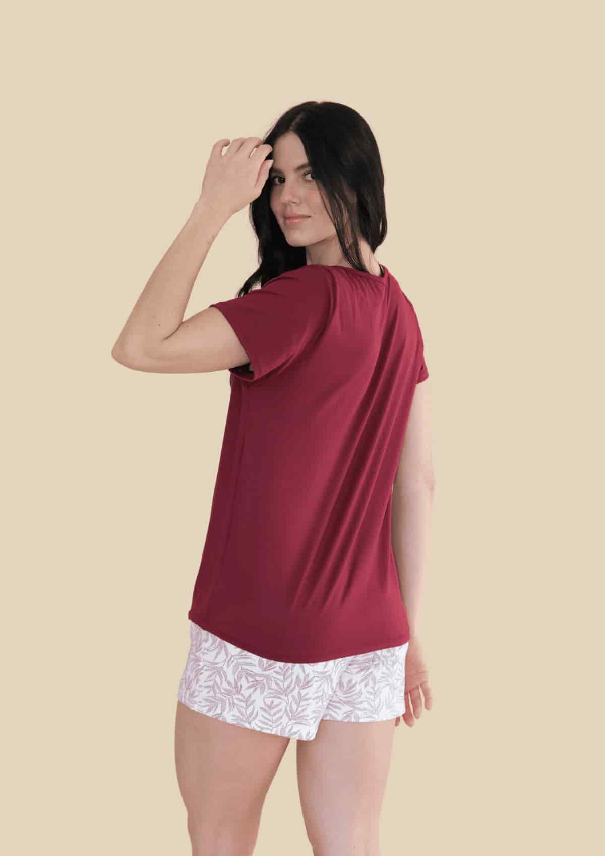 Pijama Short Estampado Vinotinto - miniatura 2