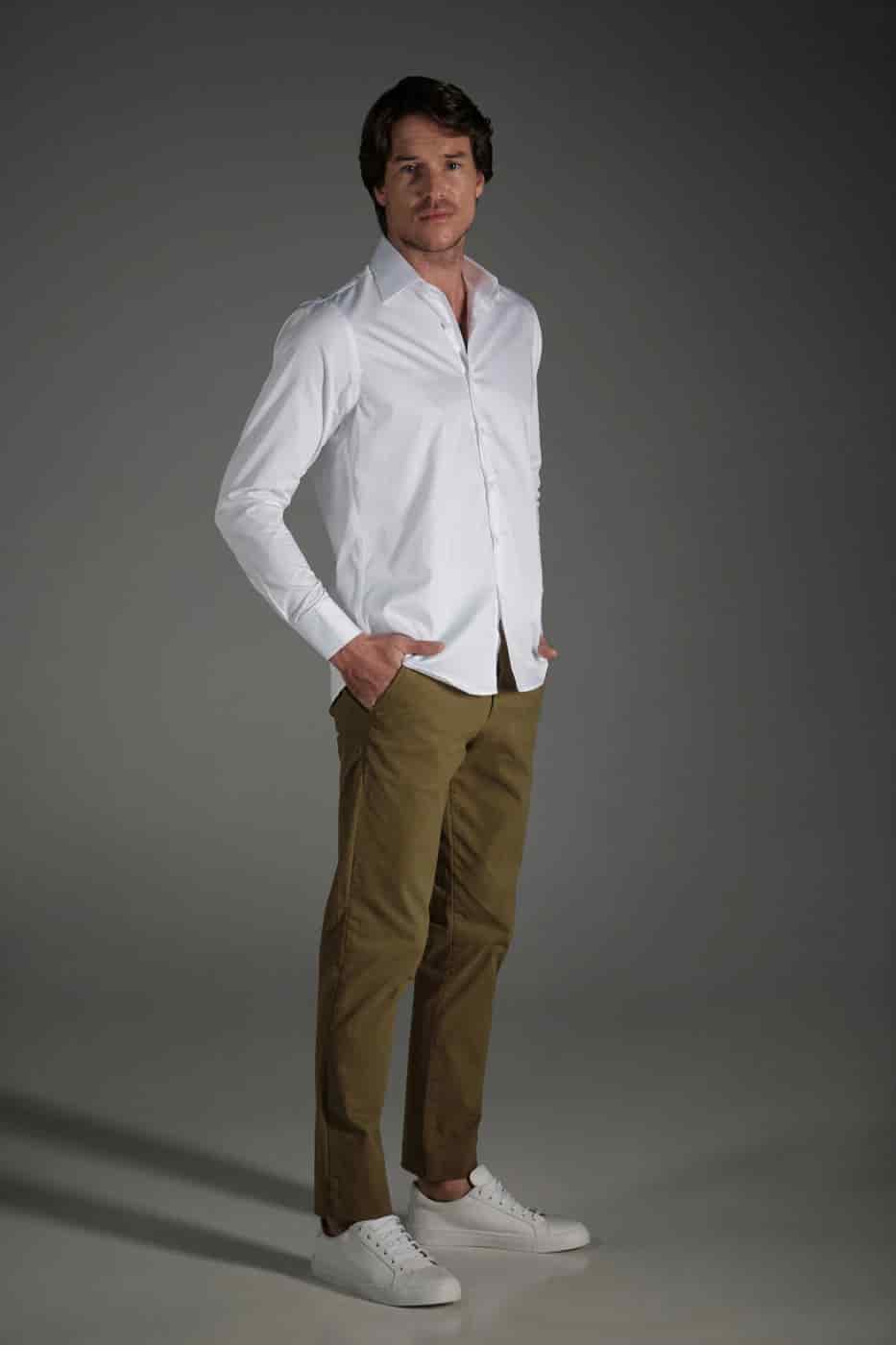 Camisa Classic Algodón Blanco Saten - miniatura 2