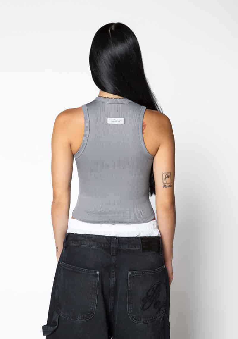 Dopamine grey rib tank top - miniatura 3