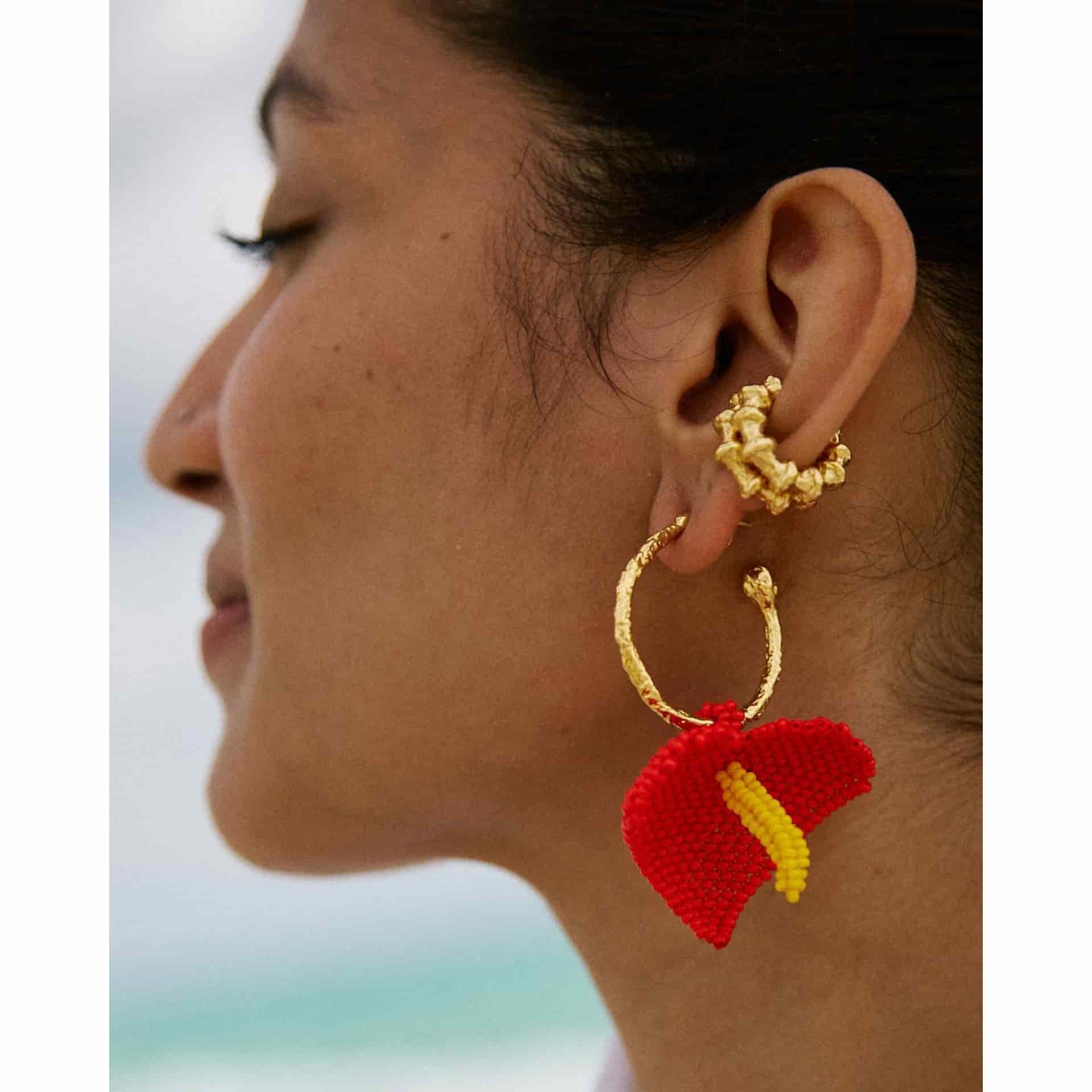 Red Anturio Earrings - miniatura 2