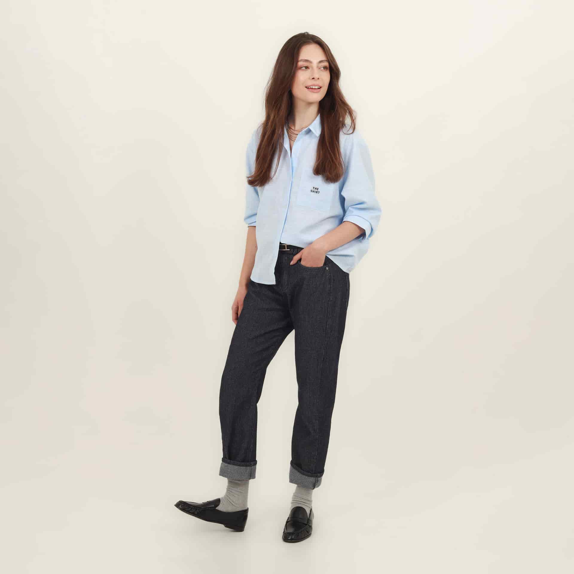 Blusa abierta cuello camisero manga 3/4 con estampado - miniatura 1