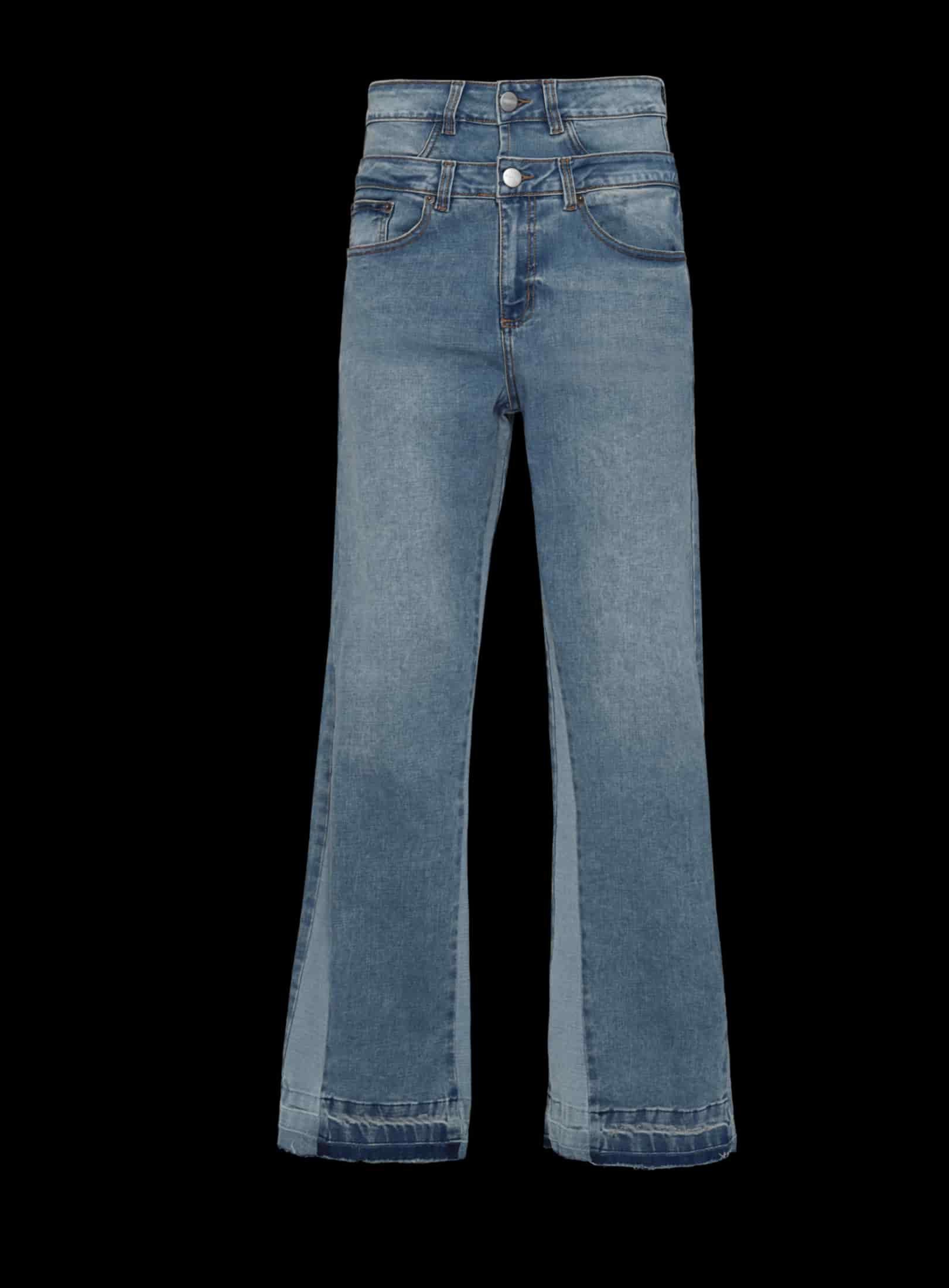 DOUBLE BLUE FLARED JEANS - miniatura 1