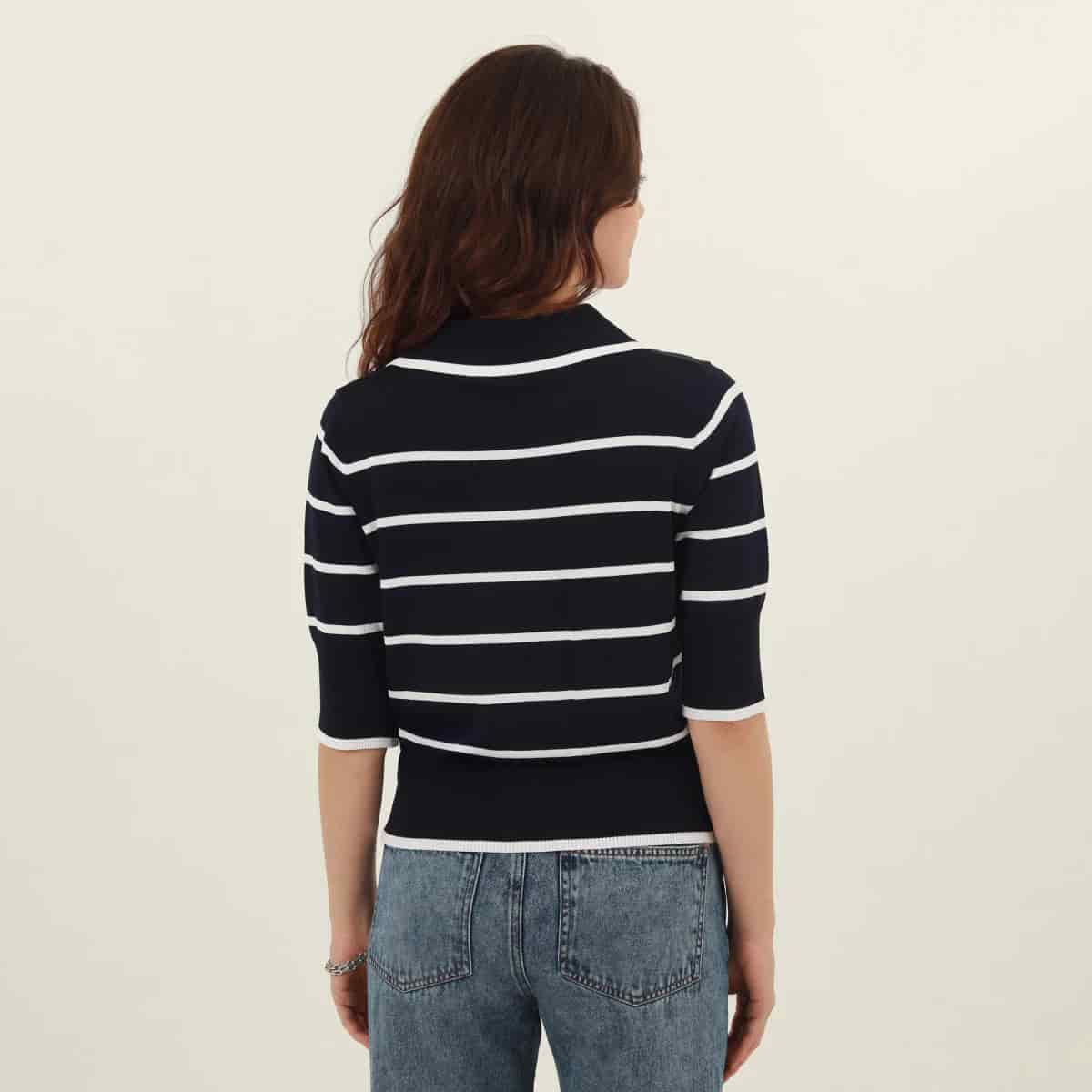 Sweater Cuello Camisero Manga 3Cuartos - miniatura 4