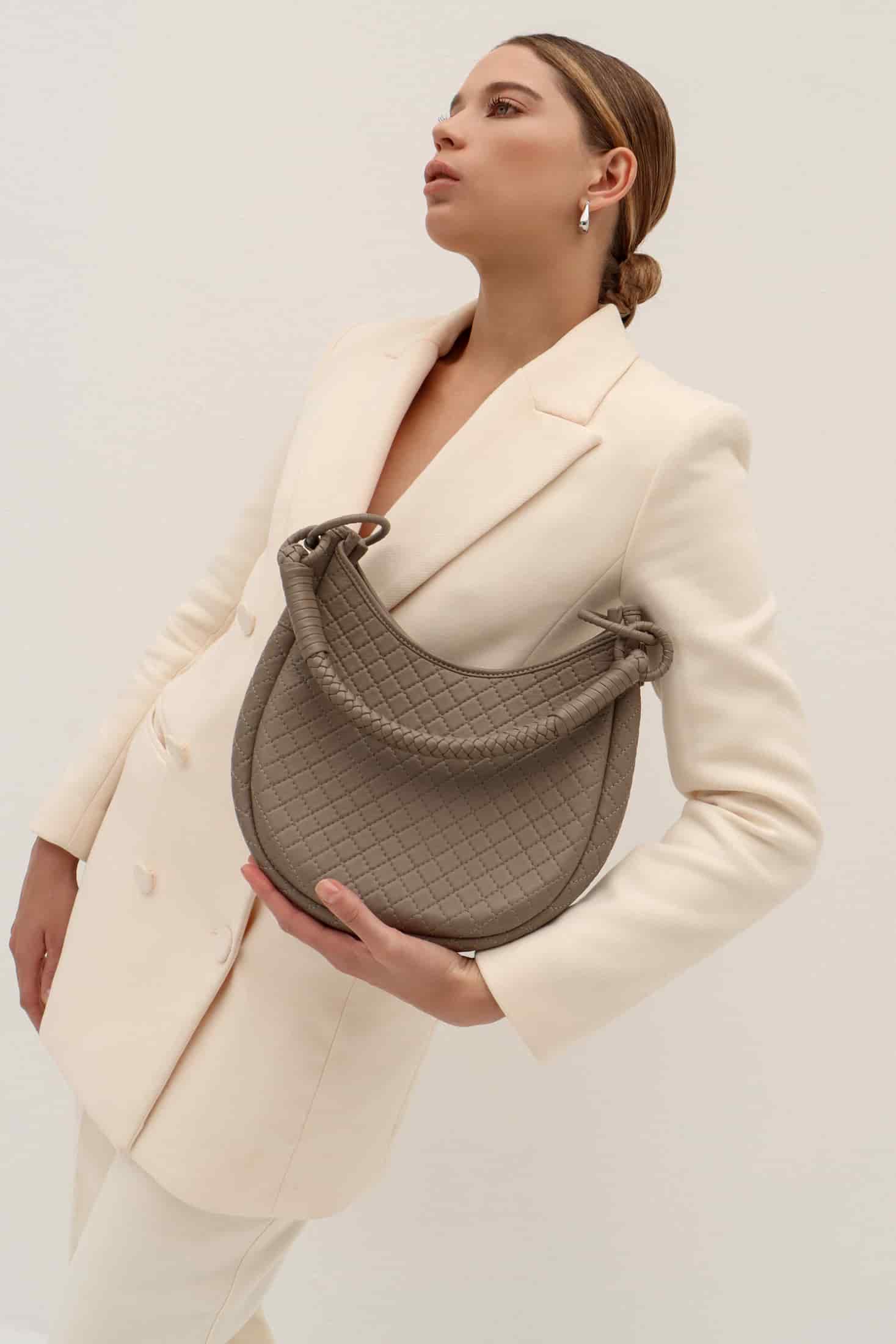 Saddle Shoulder Bag, Taupe - miniatura 4