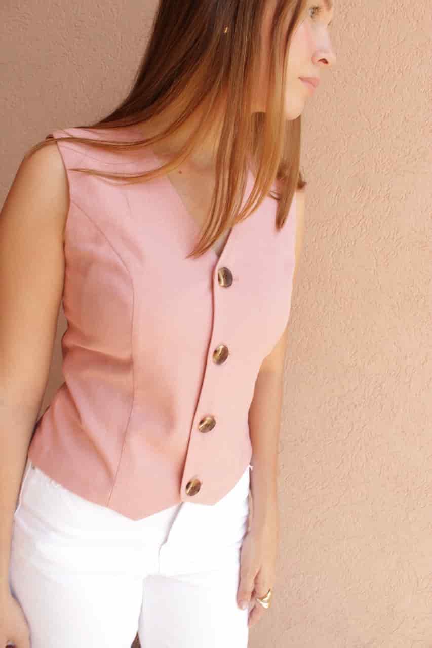 CHALECO FIORE LINO ROSA - miniatura 2