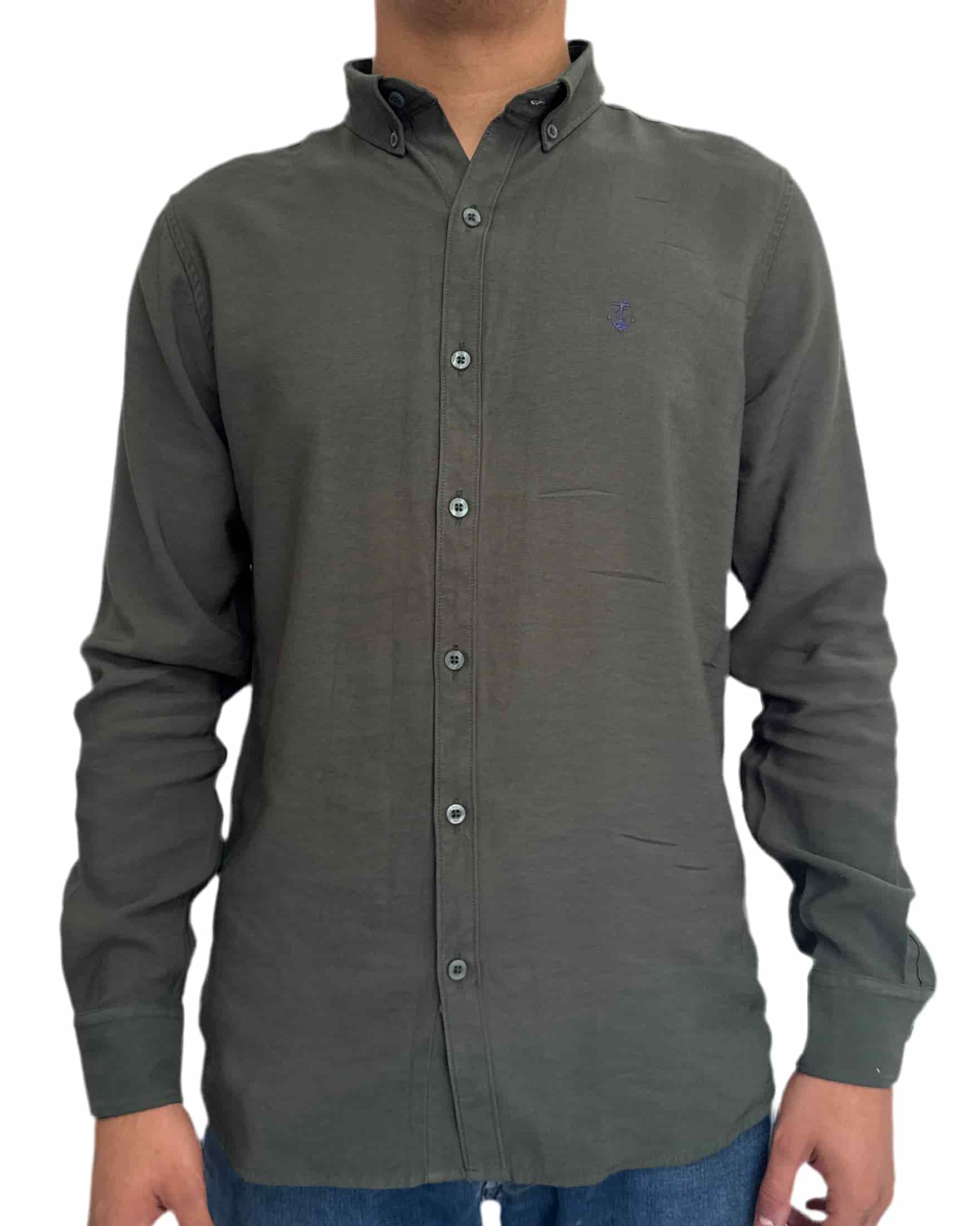 Camisa Verde Oscuro en rayón - miniatura 1