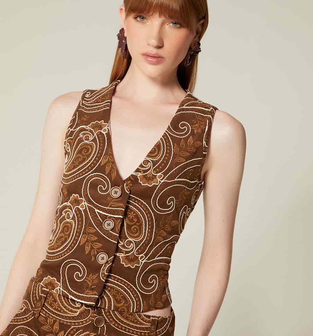 Chaleco en jacquard corduroy - miniatura 3