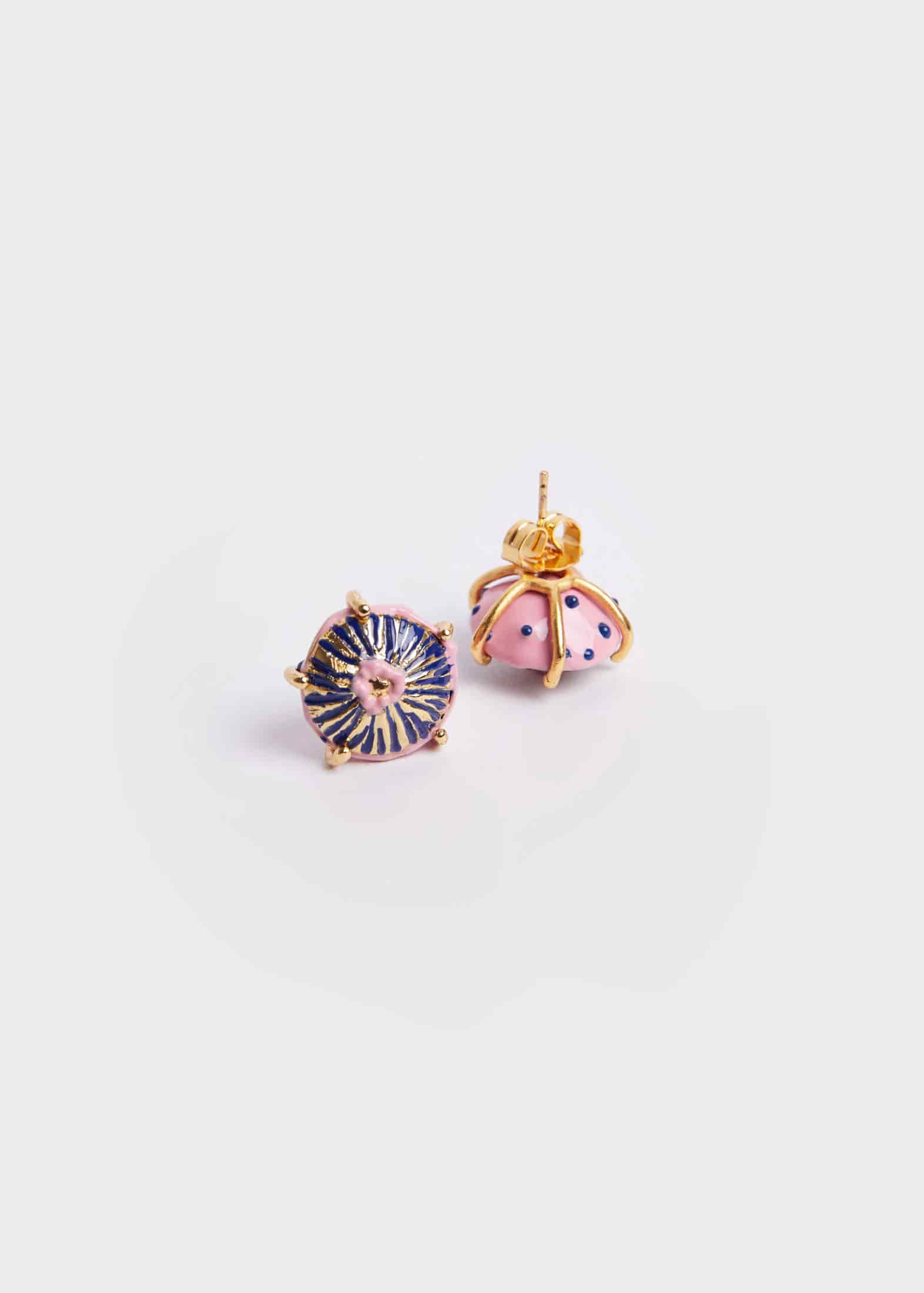 Aretes midi sombrerito azul rosa - miniatura 2