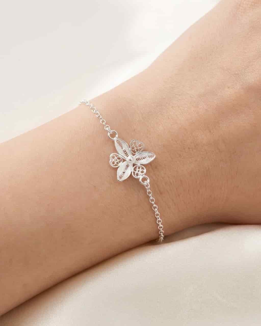 Pulsera Orquidea en Plata Ley 950 Filigrana - miniatura 2