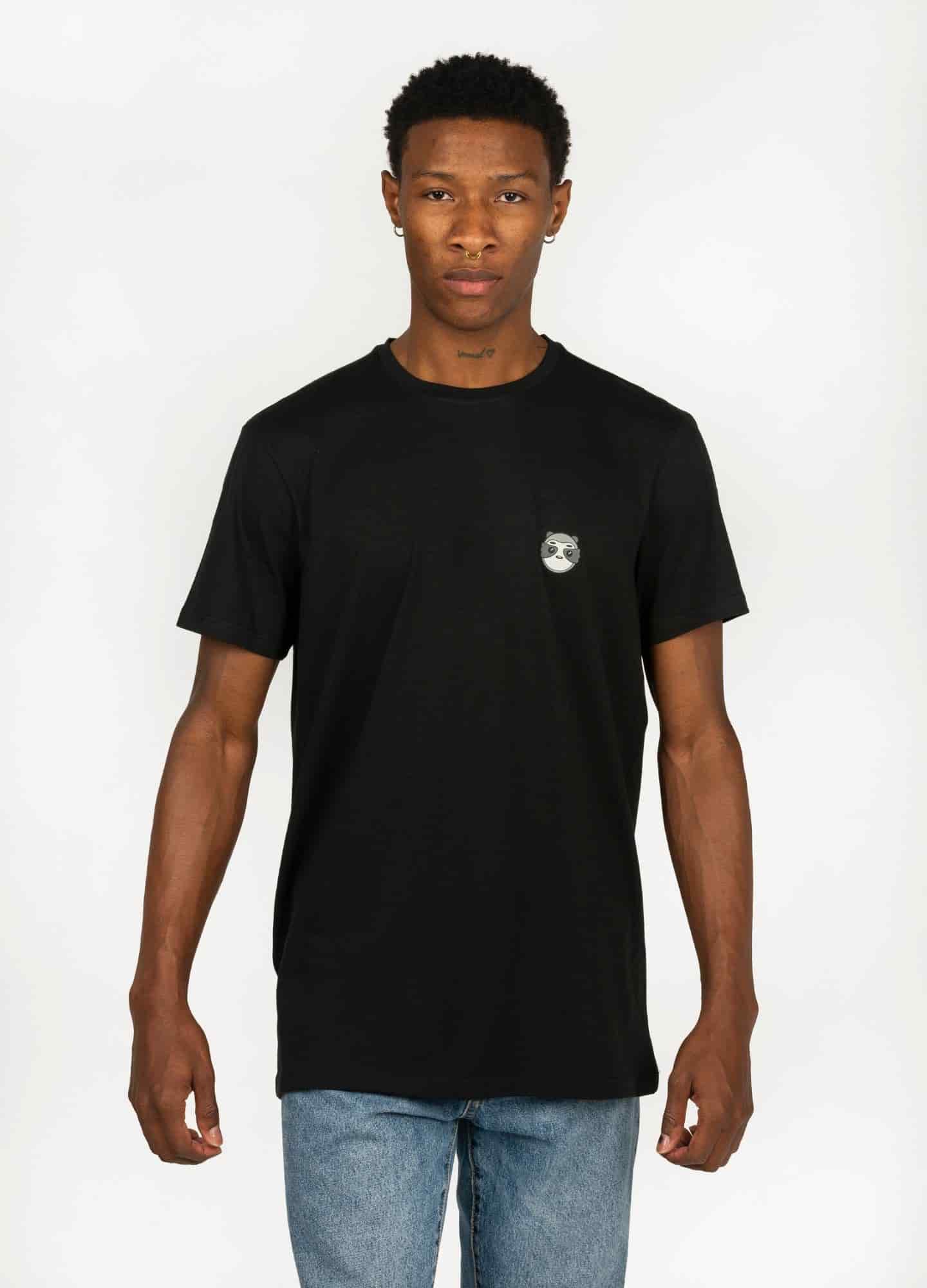 Basic Perezoso Camiseta Regular – Negra - miniatura 3