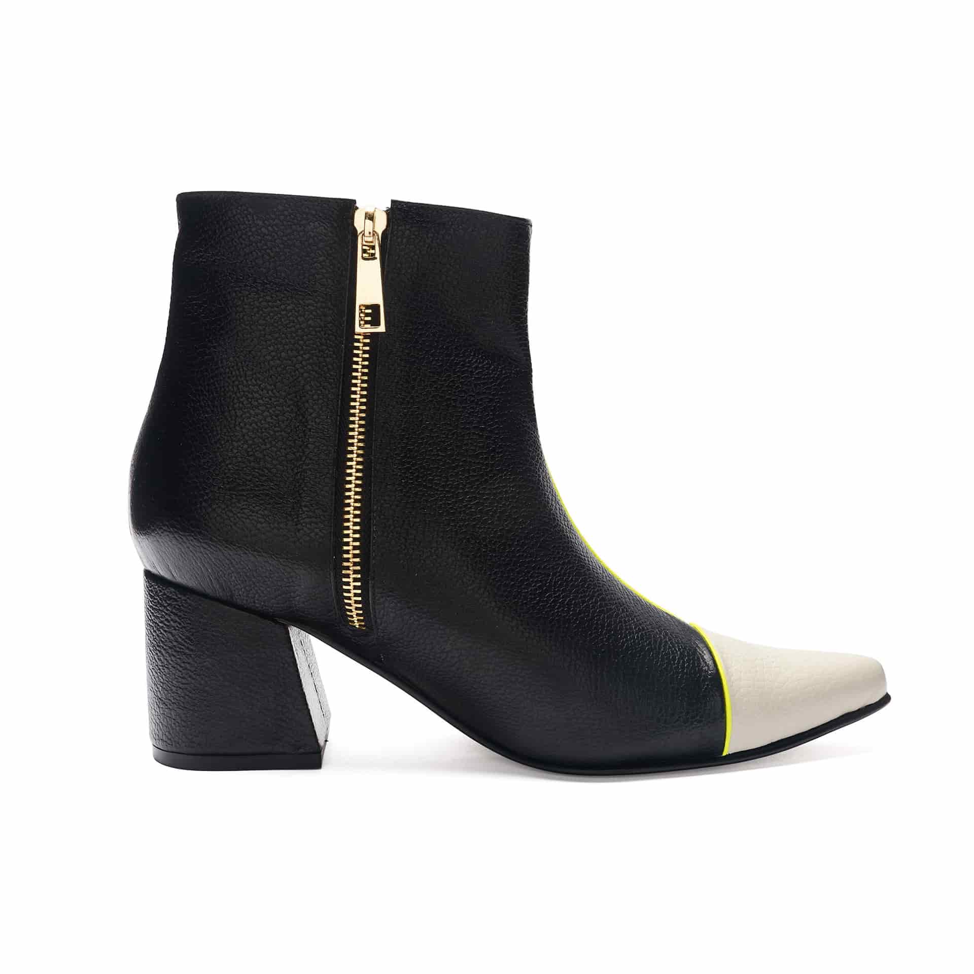 ANKLE boots - BLACK X BEIGE - miniatura 1