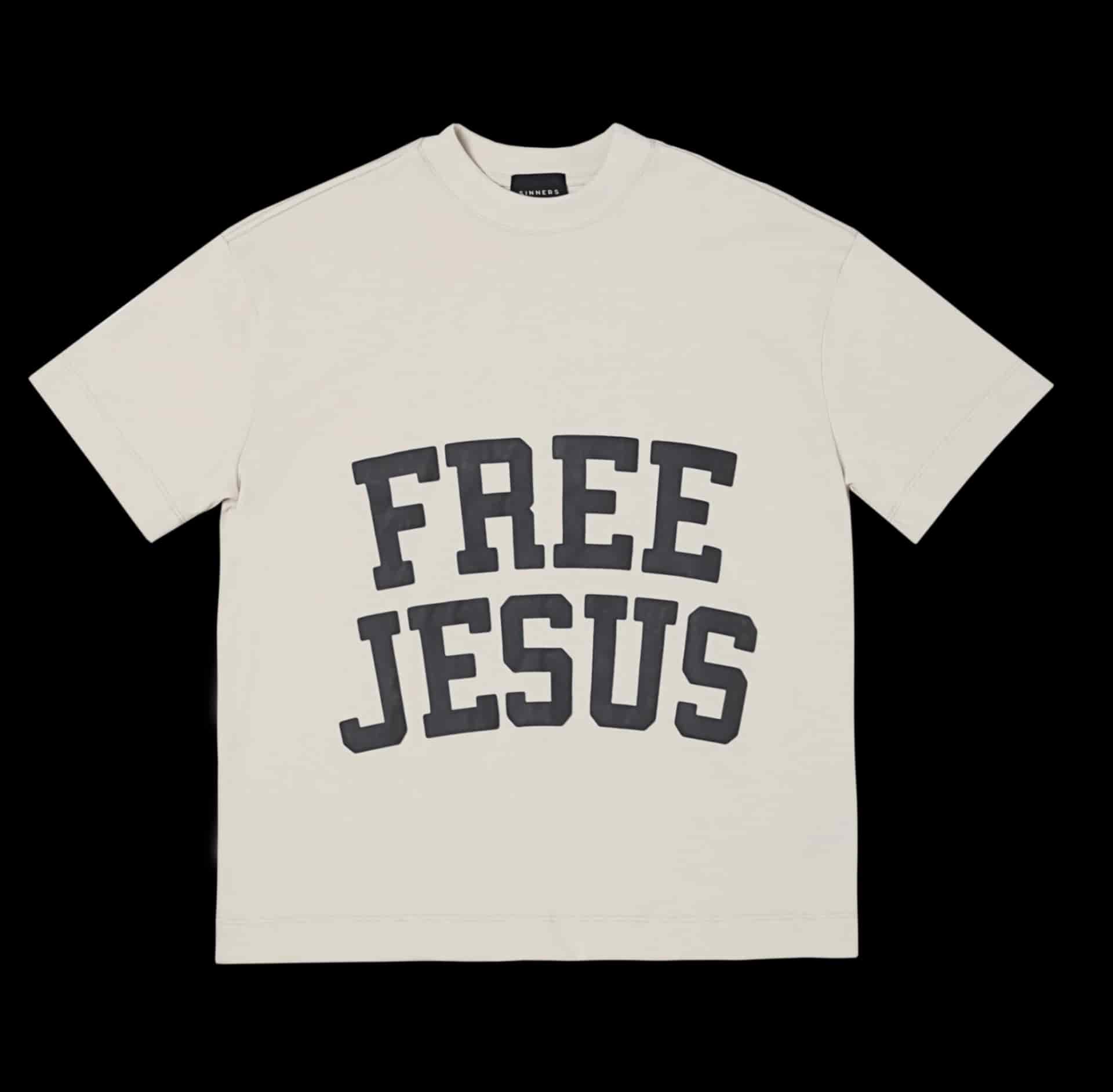FREE JESUS OLIVE T-SHIRT - miniatura 1