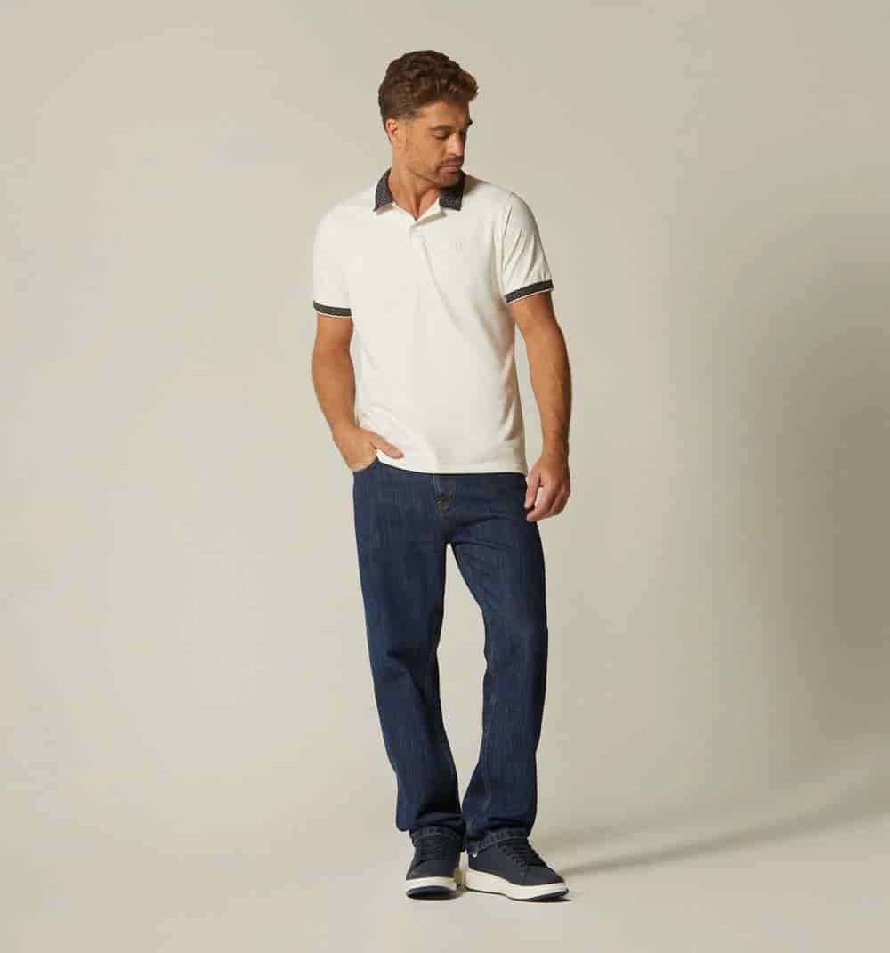 Polo para hombre con cuello con diseño - miniatura 6