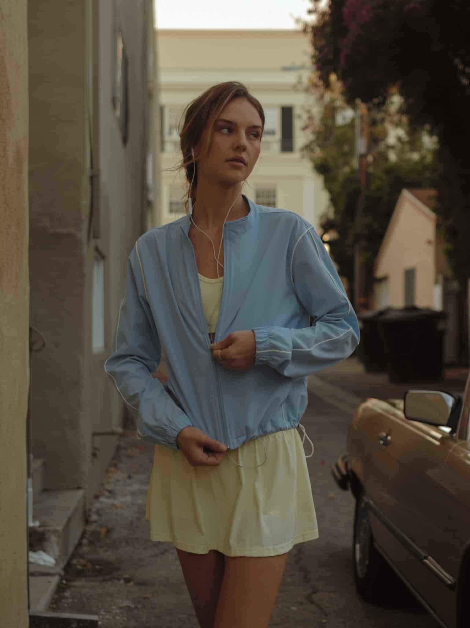LINE WINDBREAKER JACKET - BABY BLUE - miniatura 3
