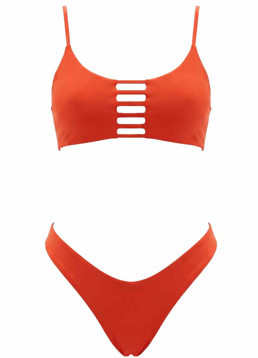 Maaji Red Camelia Praia Classic Bralette Bikini Top - miniatura 12