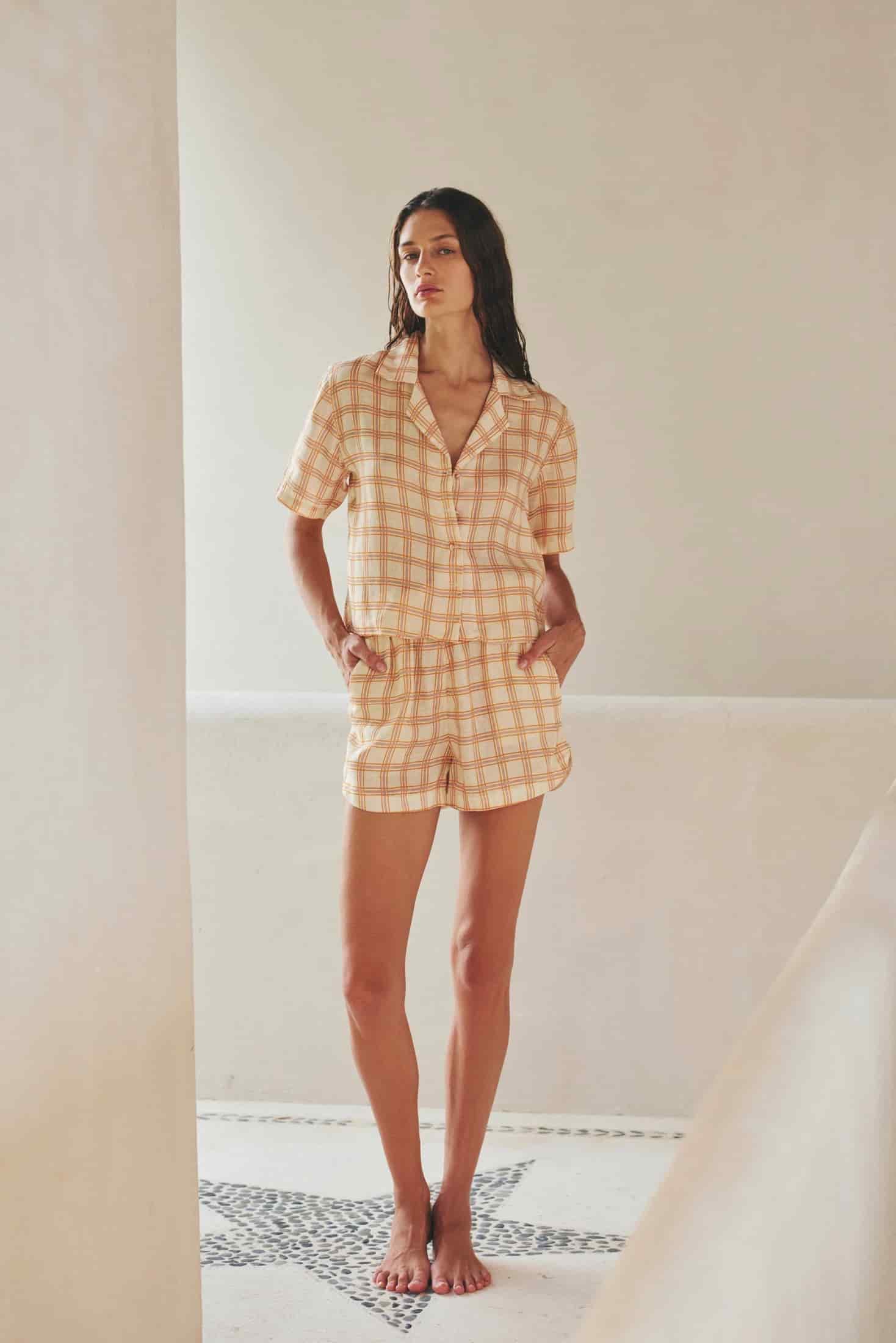 San Antonio Linen Short / Cream and Butter Scotch - miniatura 2