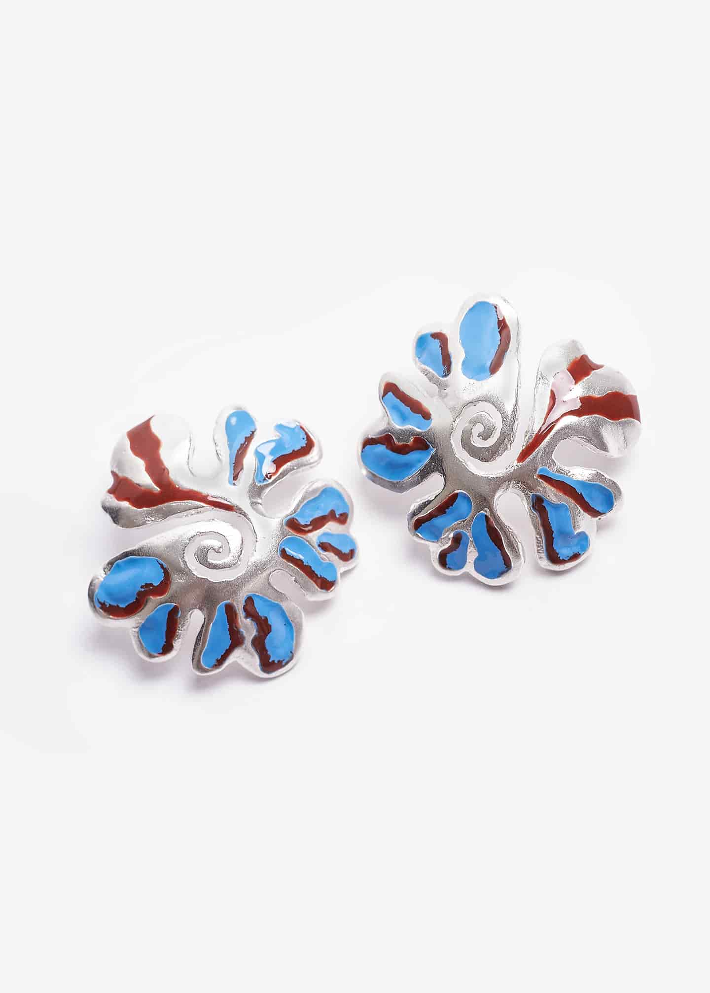 Aretes Aurora Espiral Azul - miniatura 2