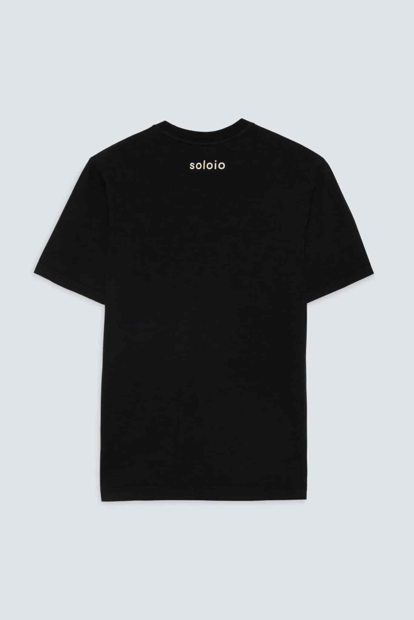 Men's cotton t-shirt black giorgio - miniatura 2