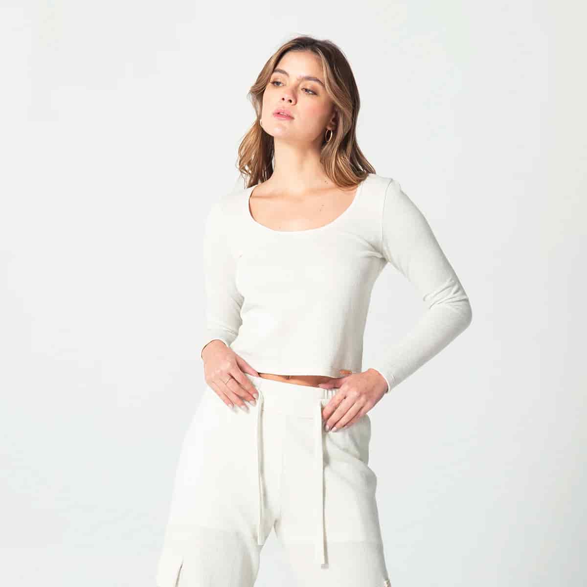 Blusa Slim Escote Cuadrado Smoke - miniatura 1