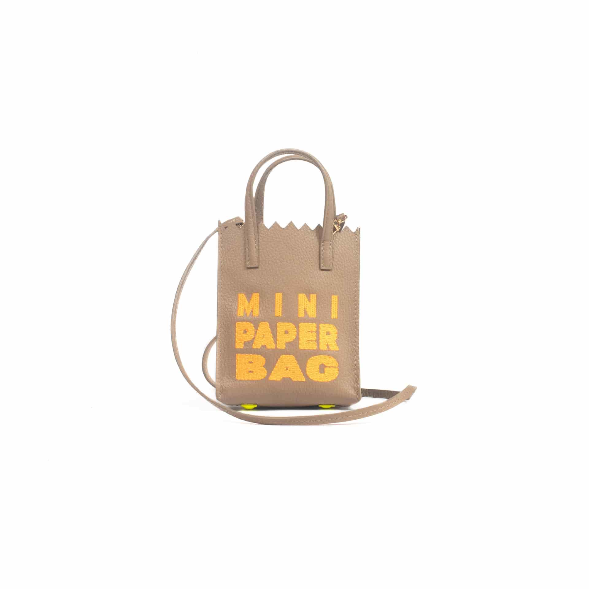 Mini Paper Bag - Cocoa x Neon Orange - miniatura 1