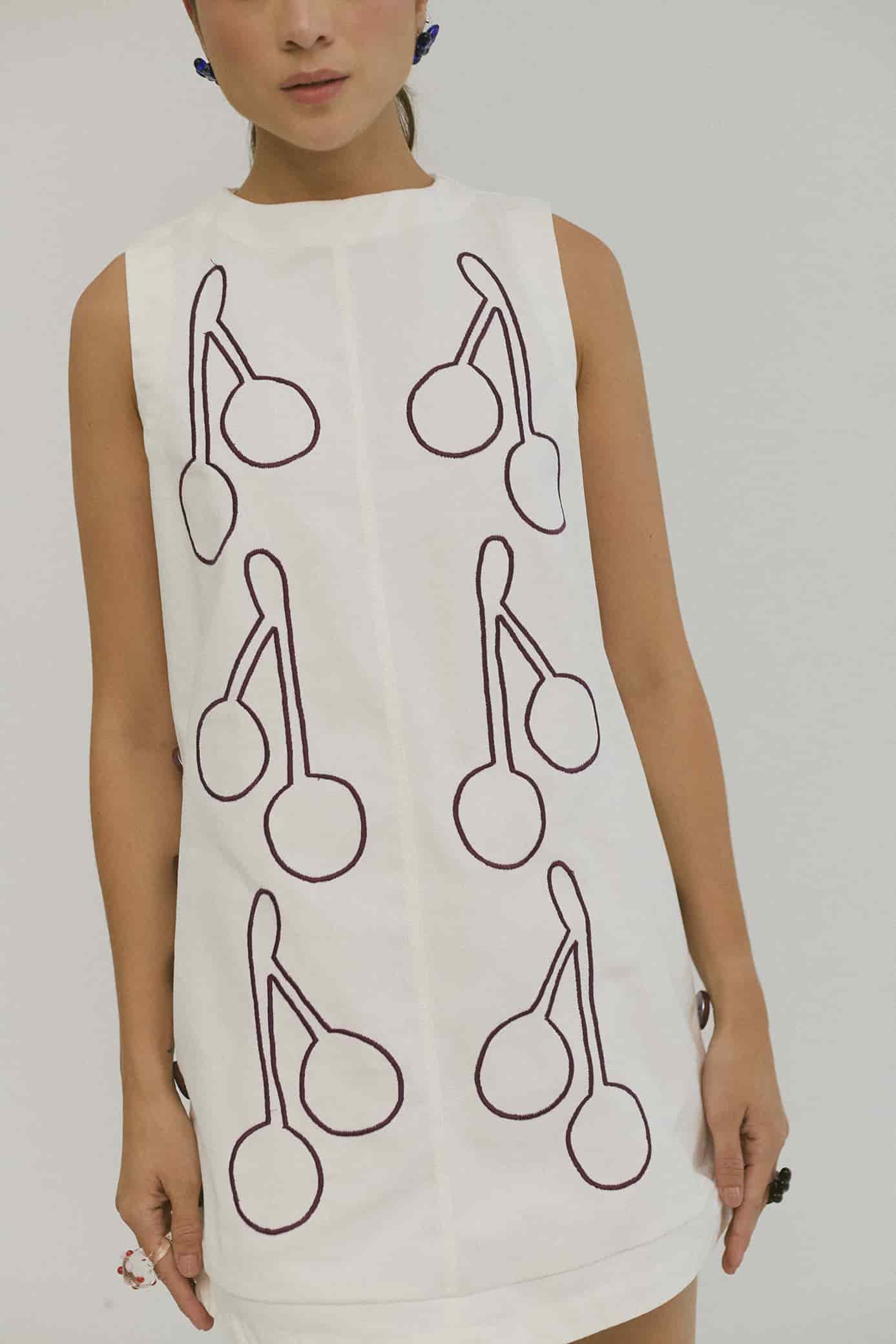 Vestido Anfitriona Cherries Crudo - miniatura 11