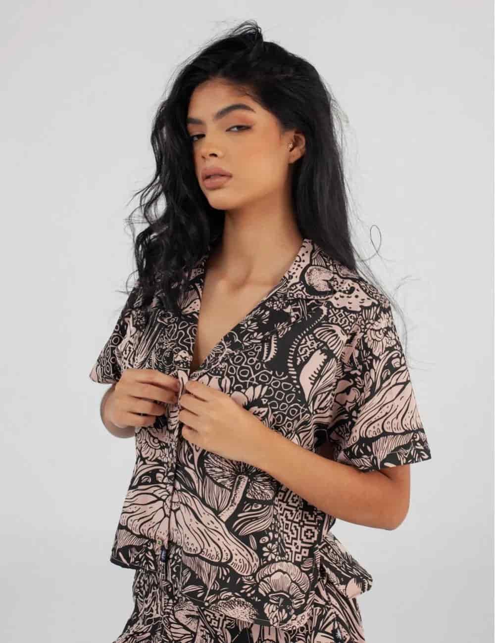 Camisa Cuello Sport manga corta Set Landsky coral Mujer - miniatura 7