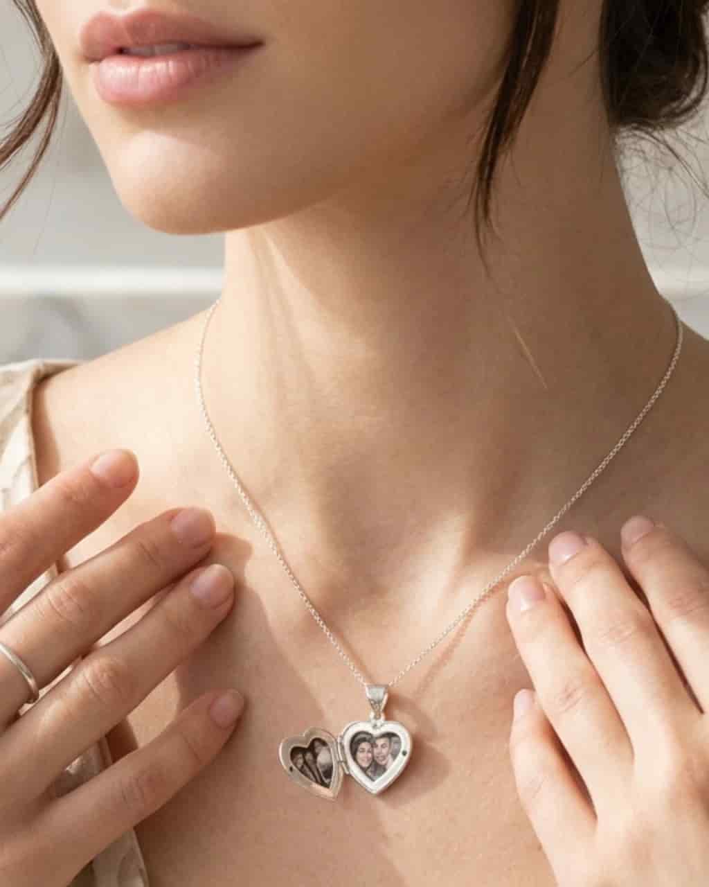 Relicario Corazón Personalizable en Plata Ley 925 - miniatura 2