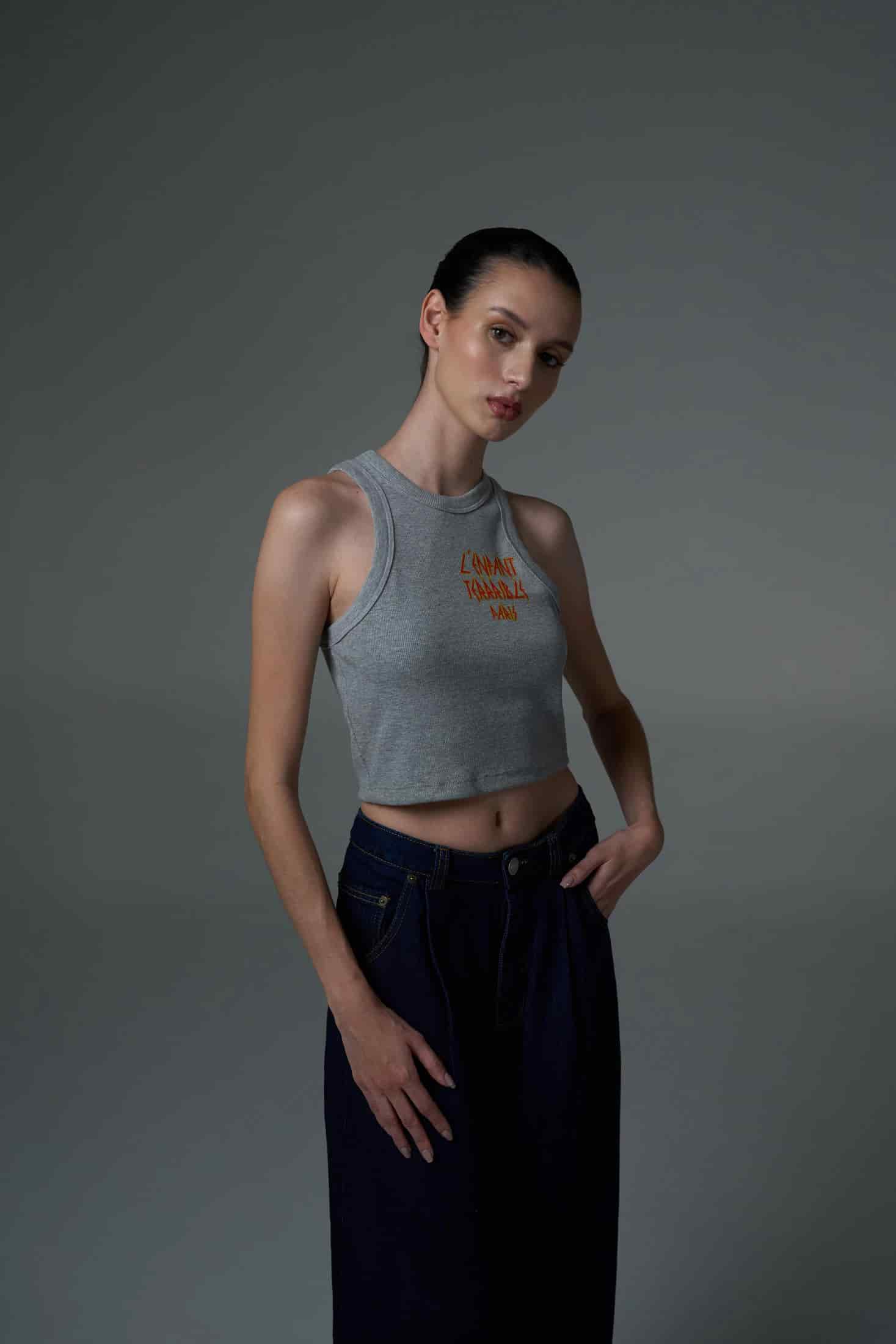 L'ENFANT GRAY WOMEN TANK TOP - miniatura 5