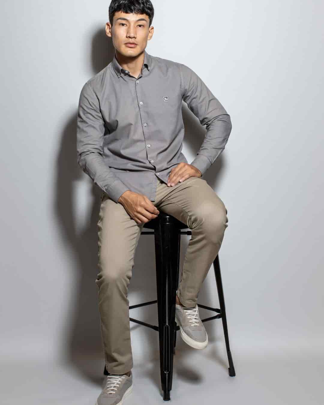Camisa Antimanchas Oxford Gris - Talla Slim - miniatura 4