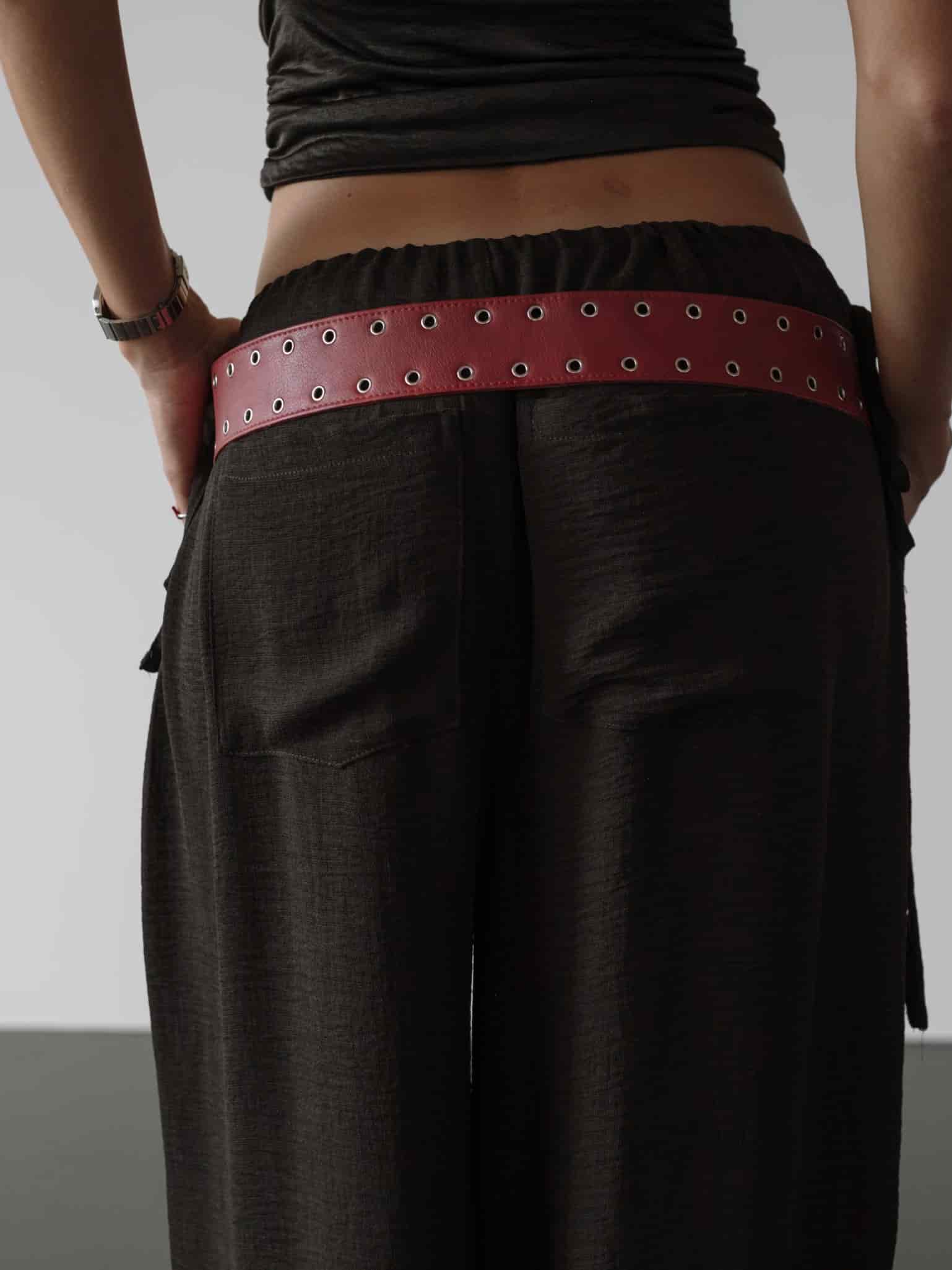 OFFSET ASYMMETRIC BELT - RED WINE - miniatura 7