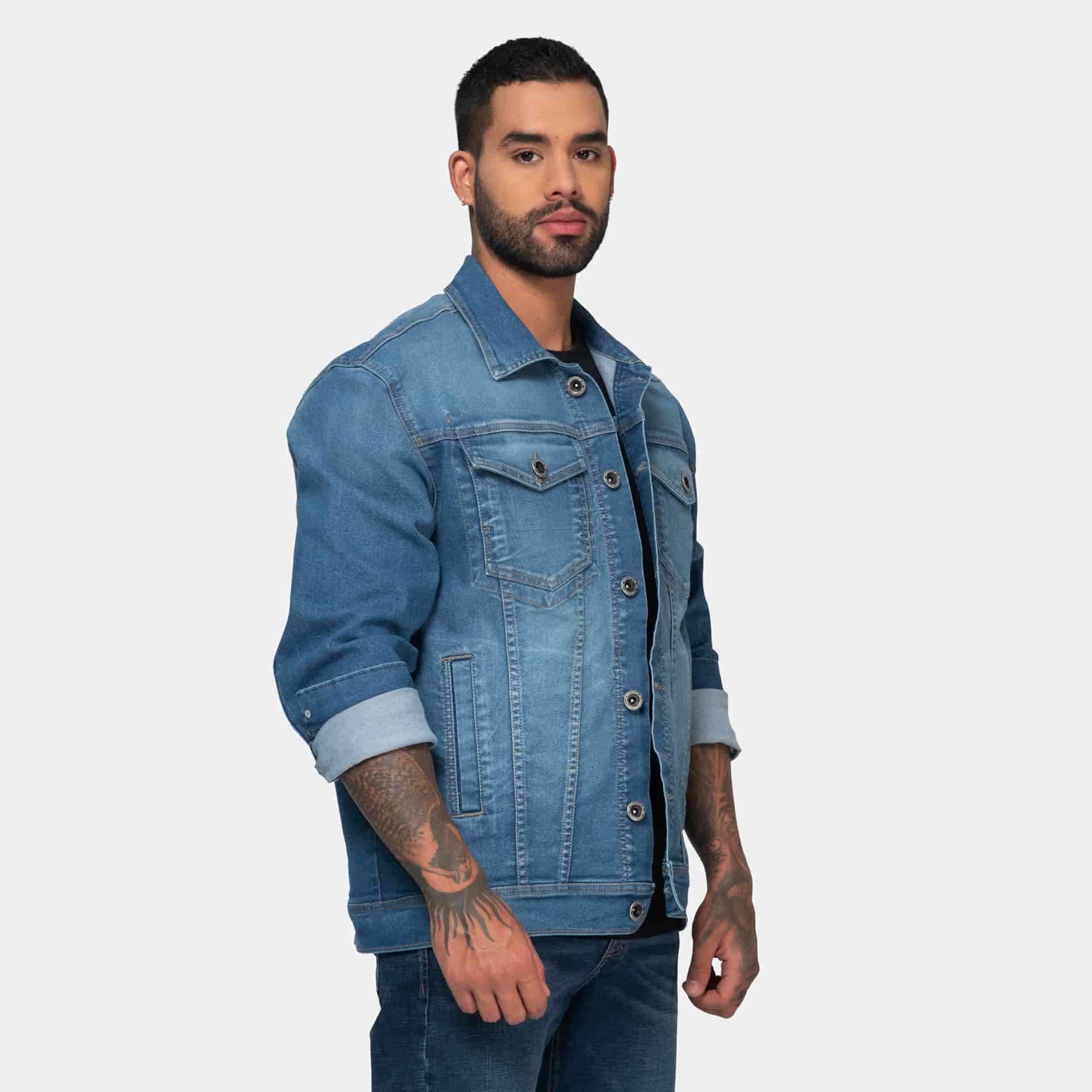 Chaqueta Denim Clásica Azul Medio - miniatura 1