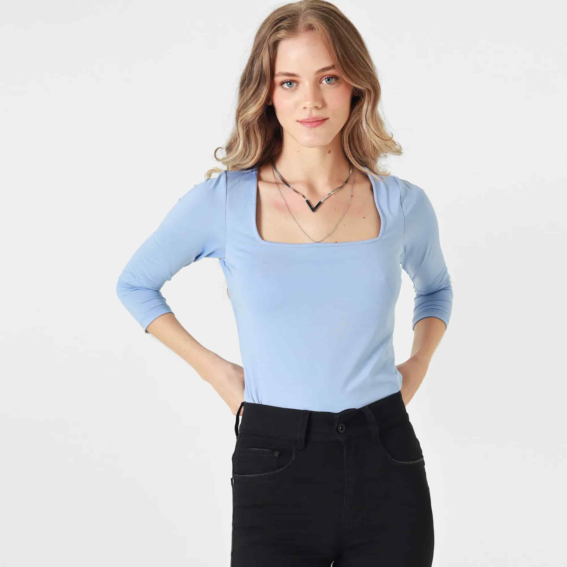 Camiseta Cuello U Manga Larga - miniatura 1