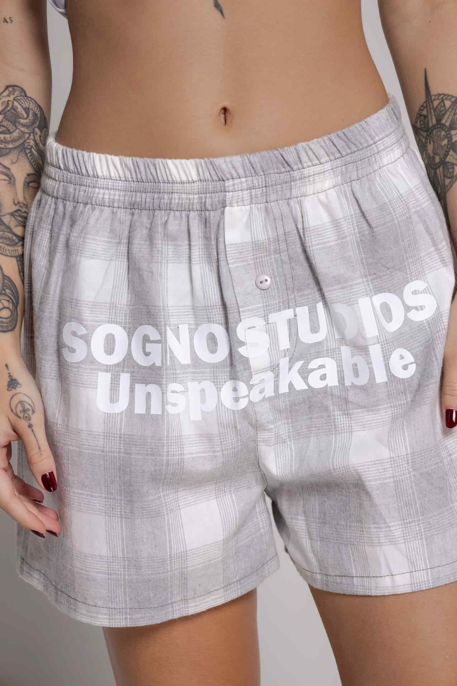 Boxer Unisex Cuadros-Gris - miniatura 1