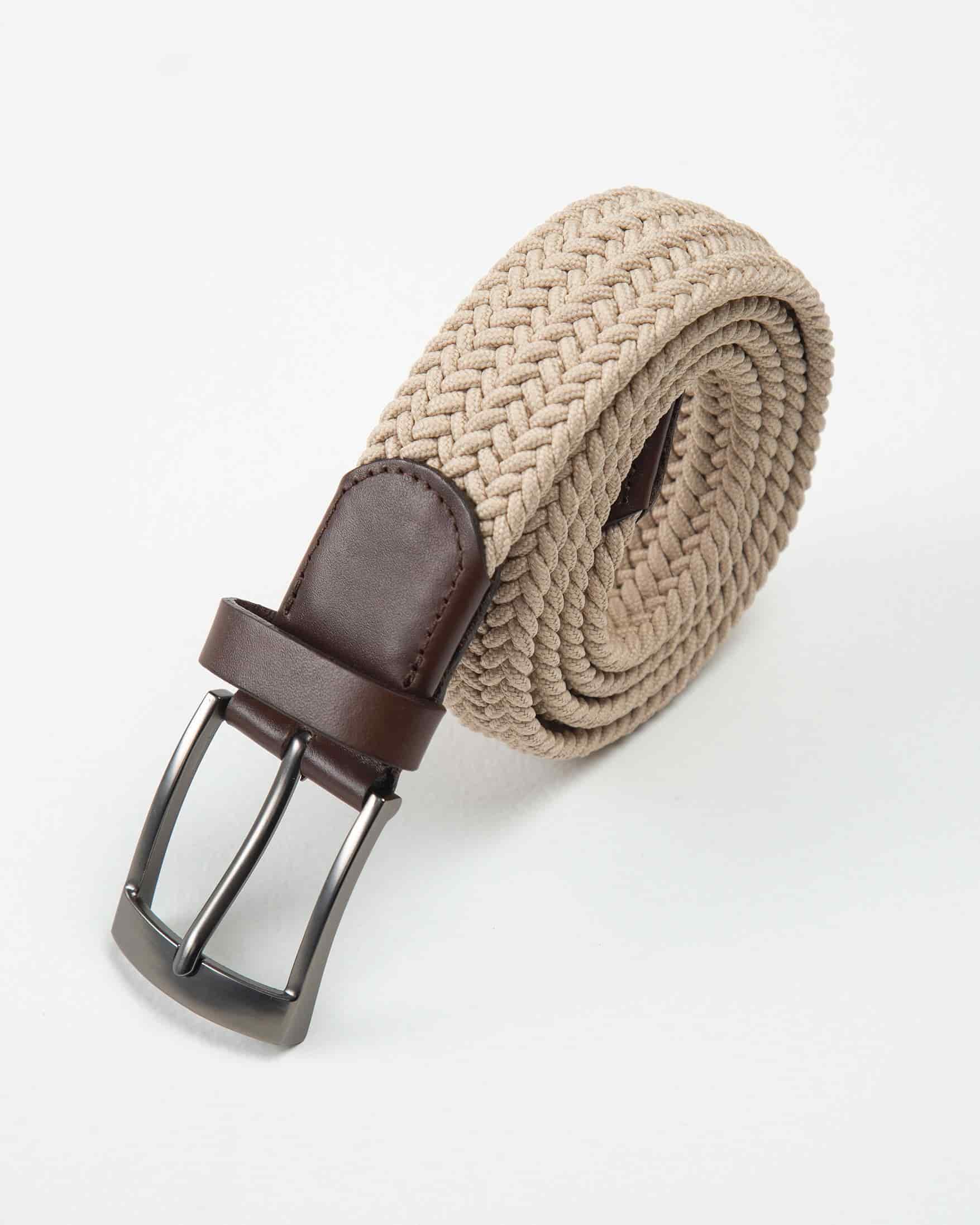 Cinturón Trenzado Elástico Kaki - miniatura 1