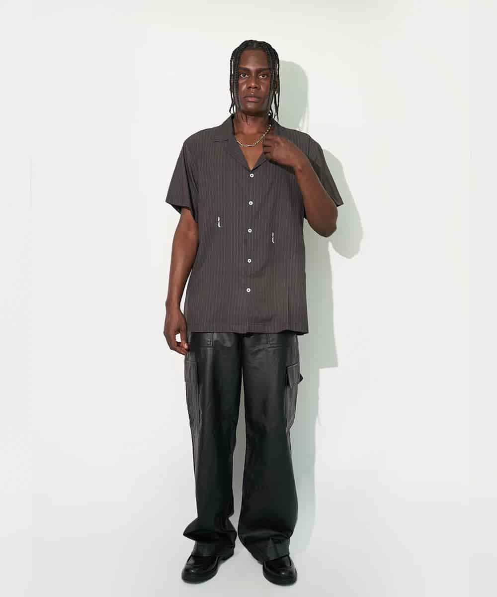 Camp Shirt in Black Pinstripe - miniatura 3