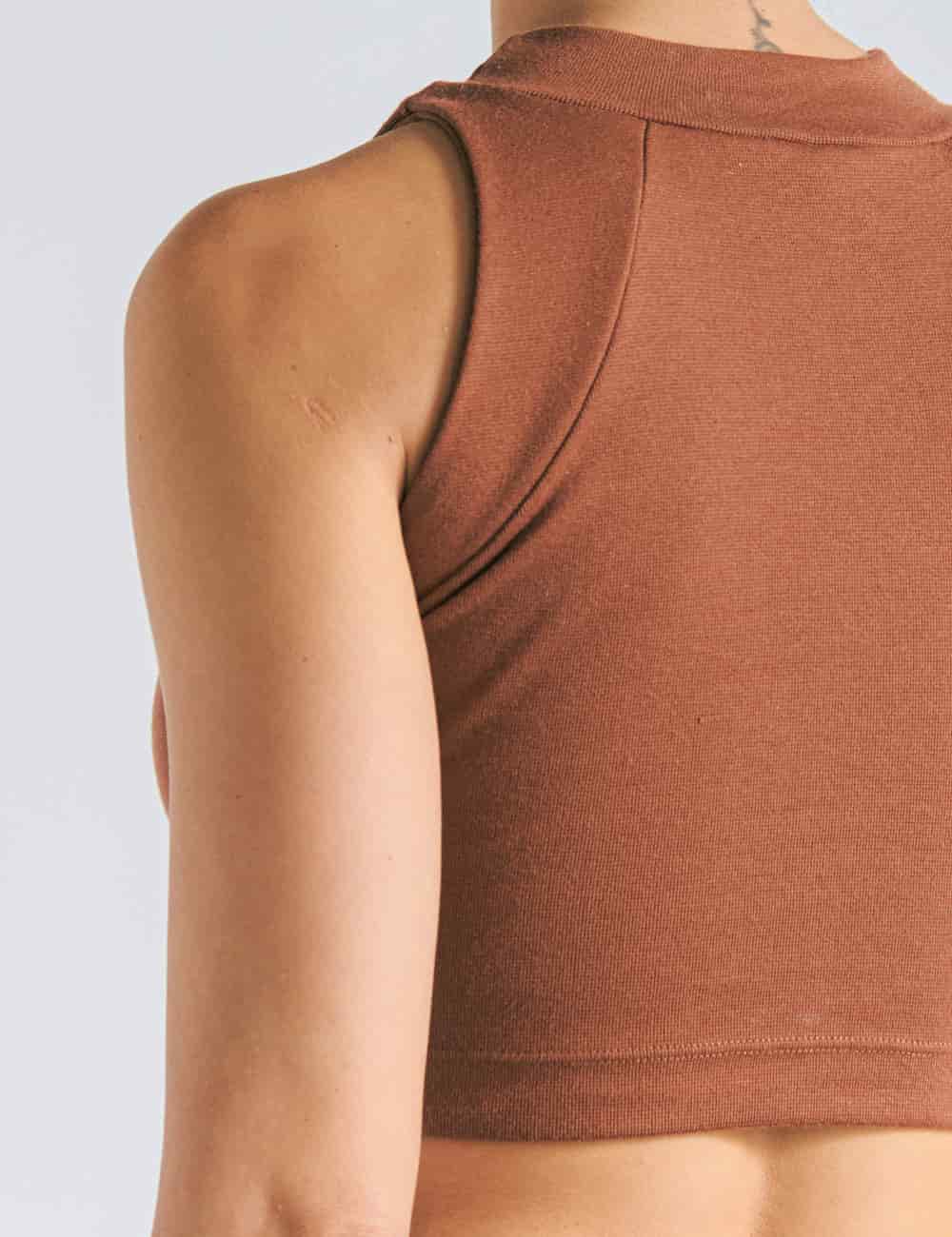 Crop Top Raglan  terracota Mujer - miniatura 6