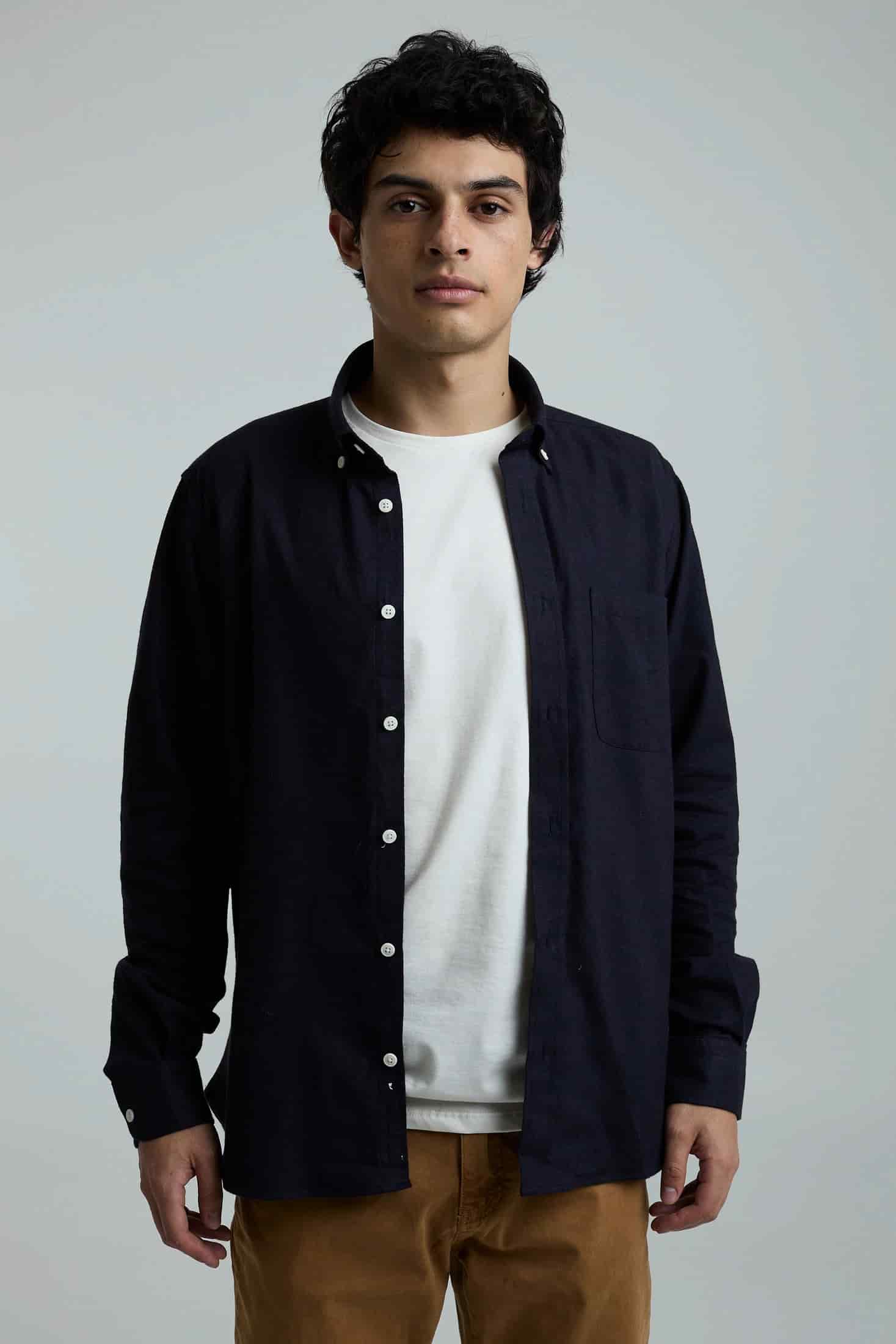 Camisa twill azul oscuro - miniatura 3
