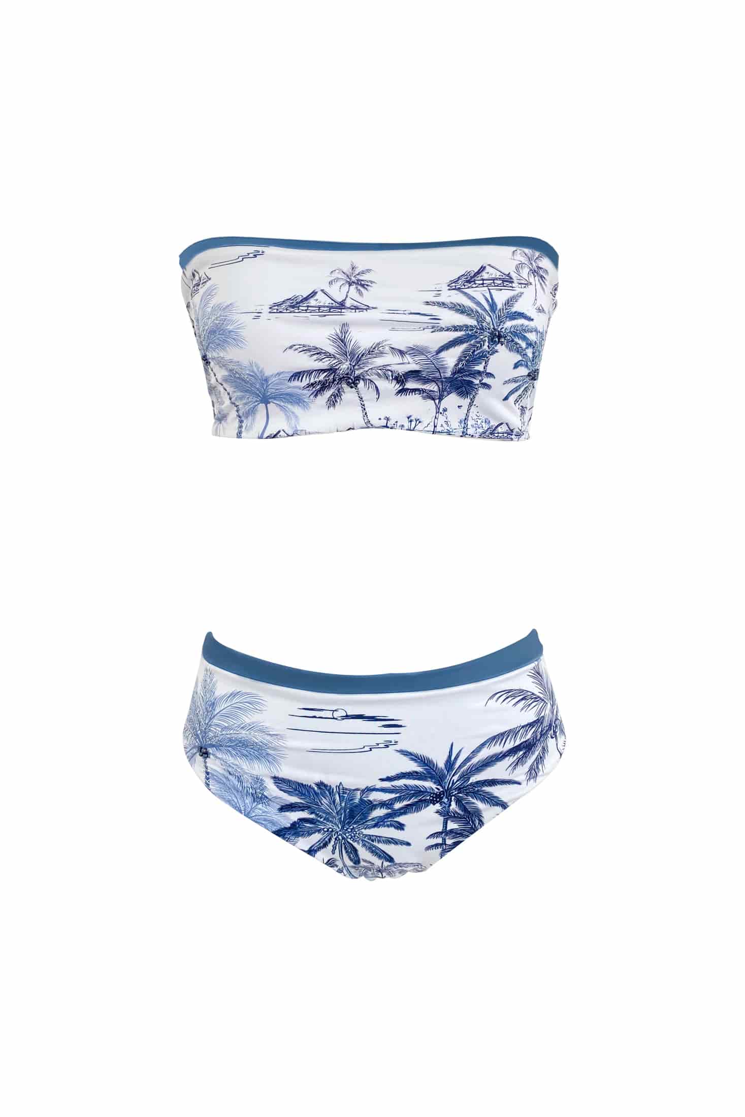 Panty Setentero De Bikini Palmeras Azul - miniatura 2