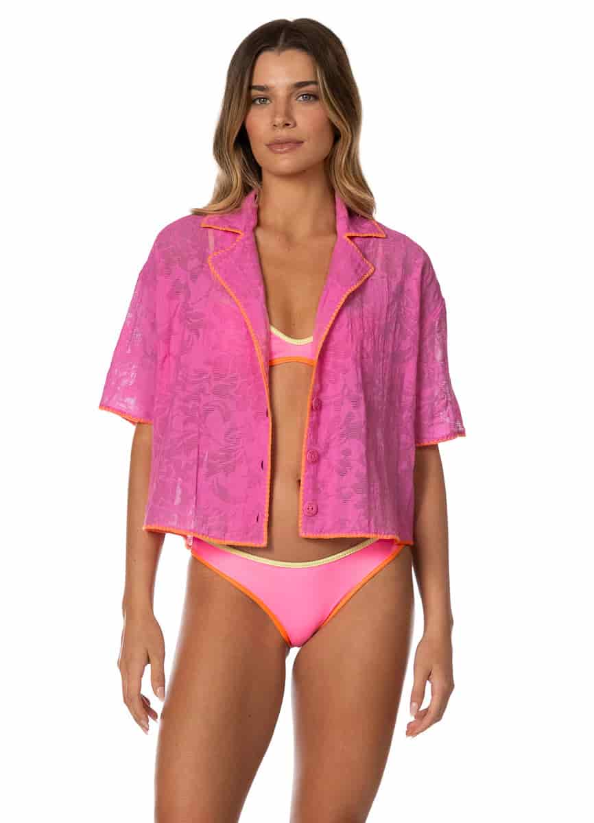 Maaji Fuchsia Flower Octavia Shirt - miniatura 1