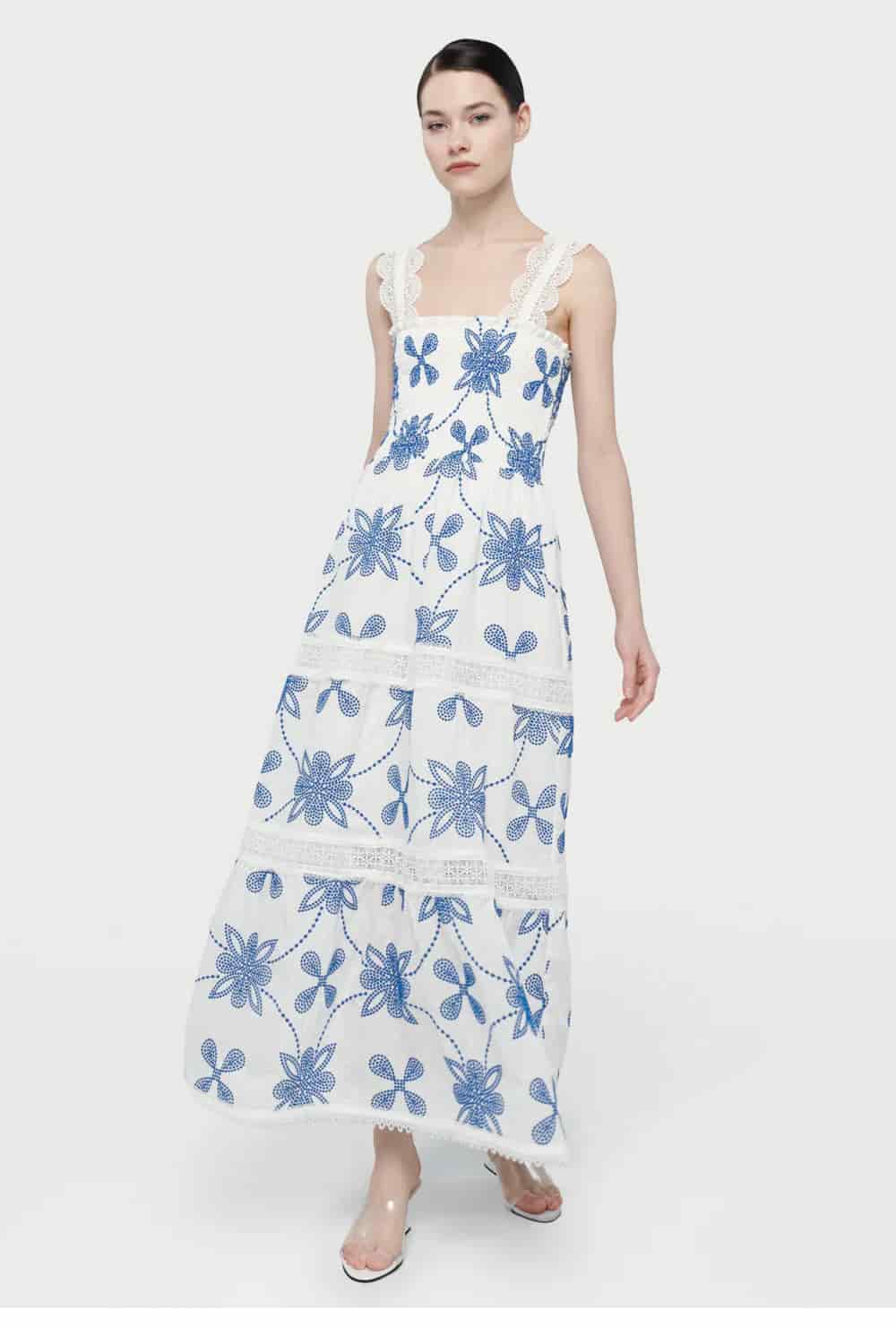COCO MAXI DRESS WHITE/BLUE - miniatura 2